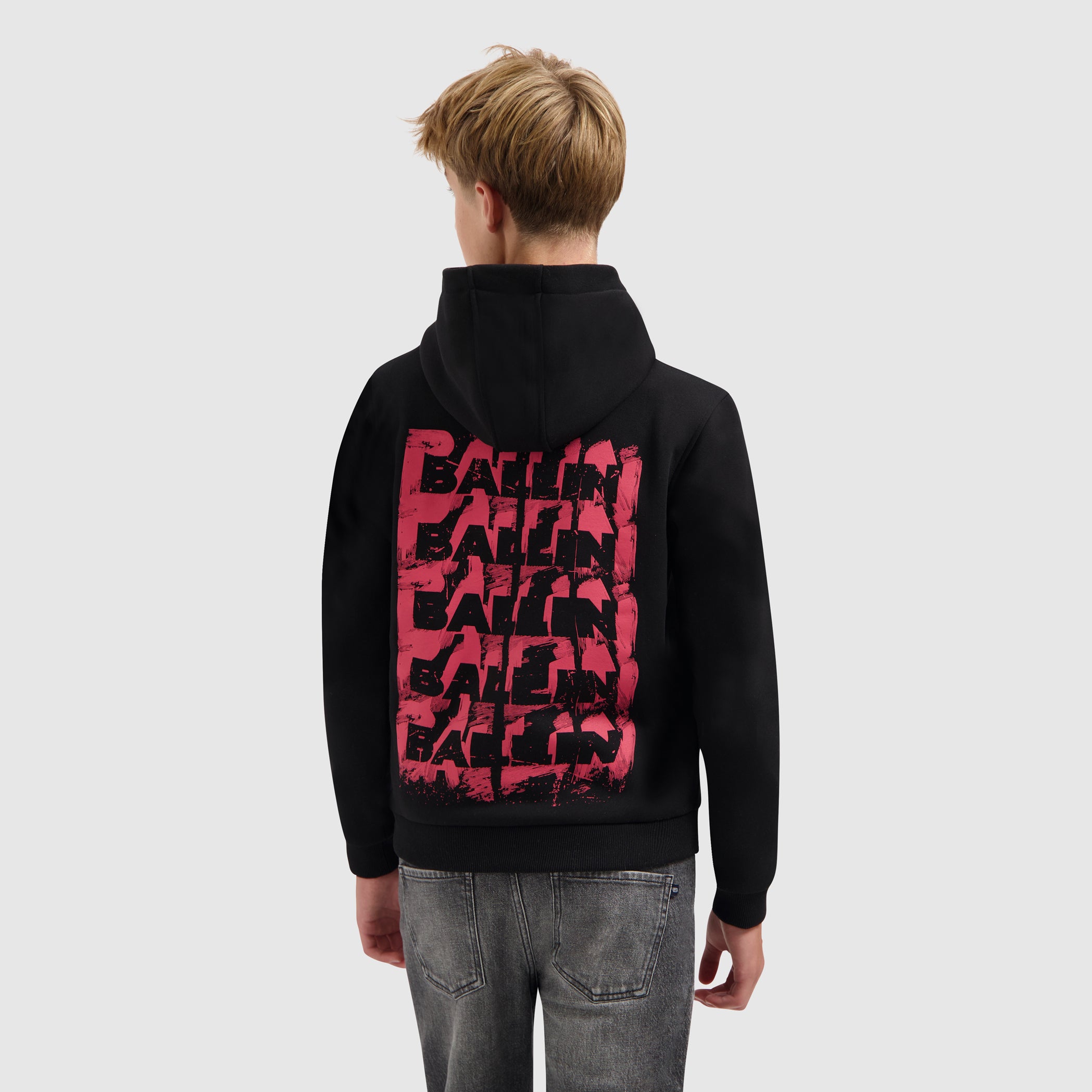 Junior Stacked Logo Hoodie | Black
