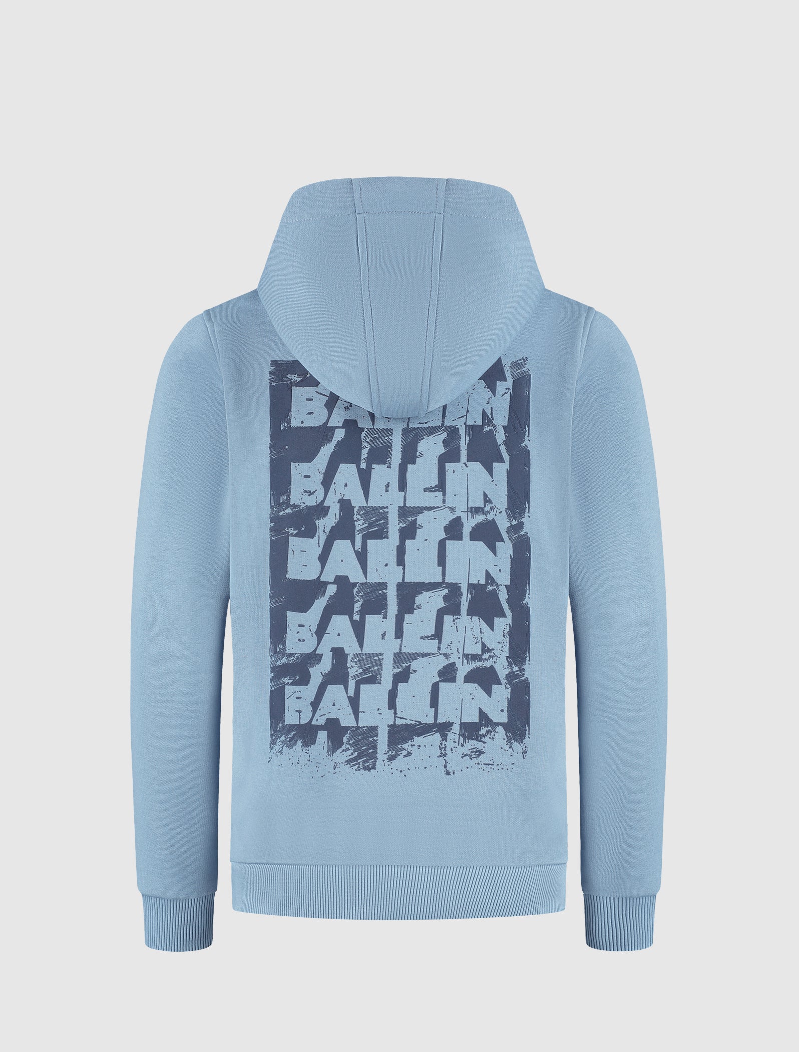 Junior Stacked Logo Hoodie | Mid Blue Grey