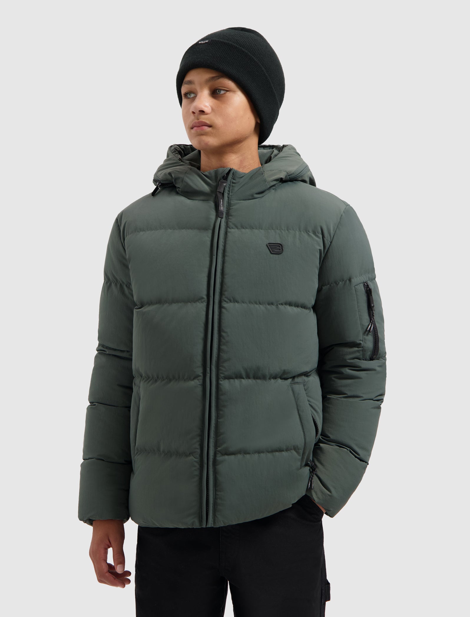 Junior Puffer Jacket | Army Green