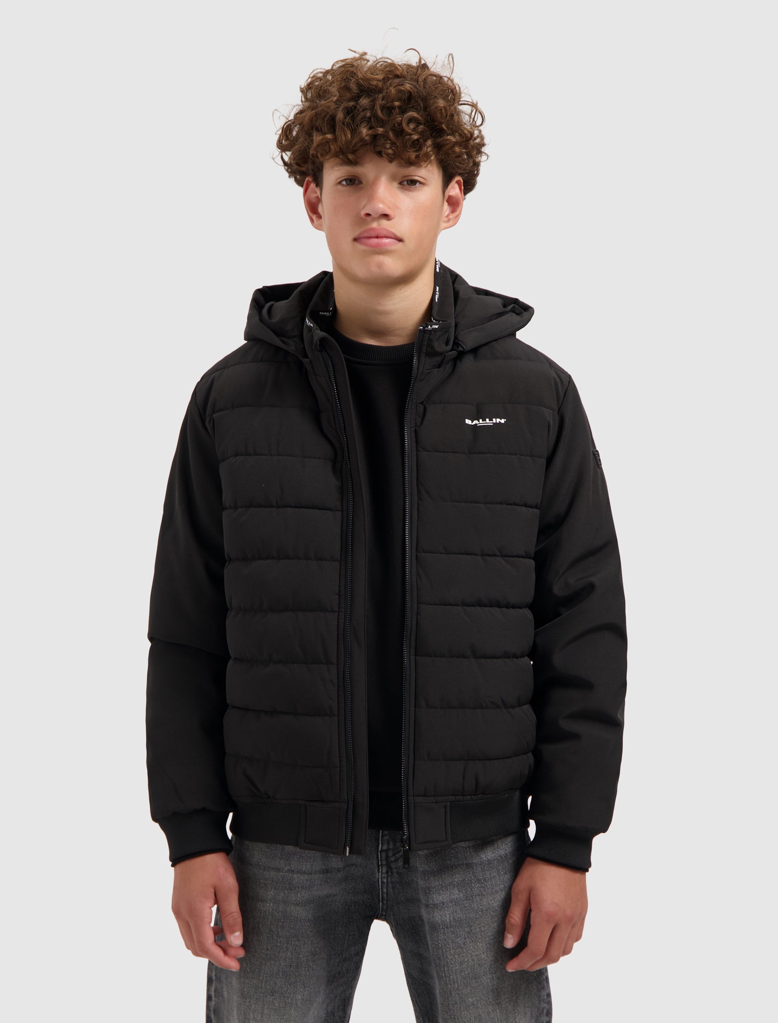Junior Softshell Padded Jacket | Black