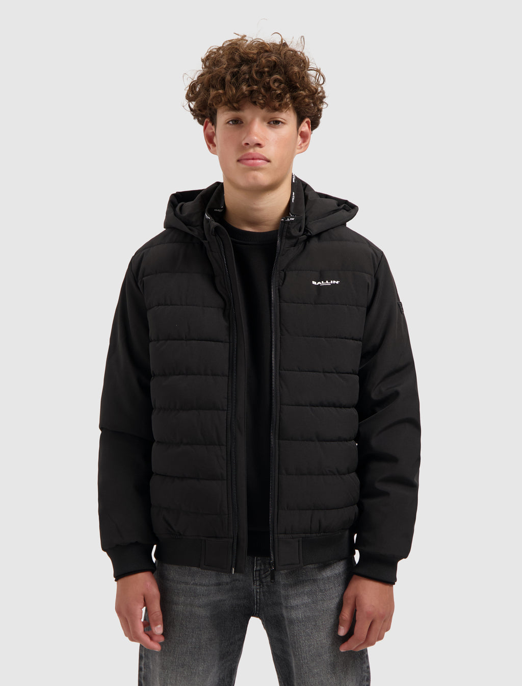 Junior Softshell Padded Jacket | Black