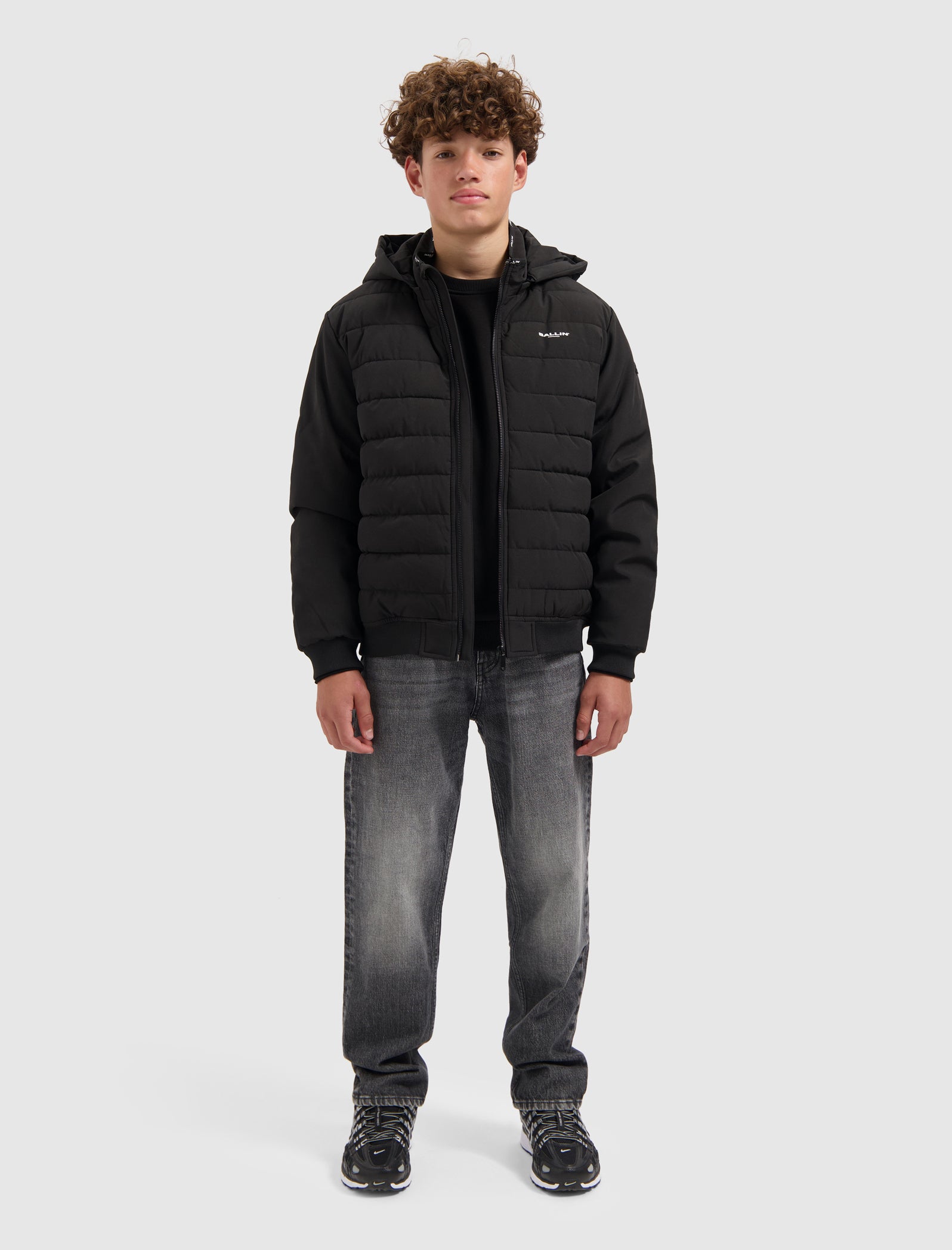 Junior Softshell Padded Jacket | Black