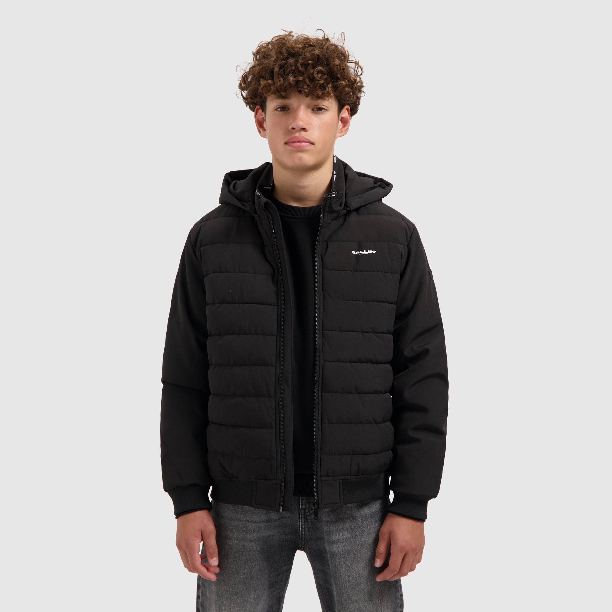 Junior Softshell Padded Jacket | Black