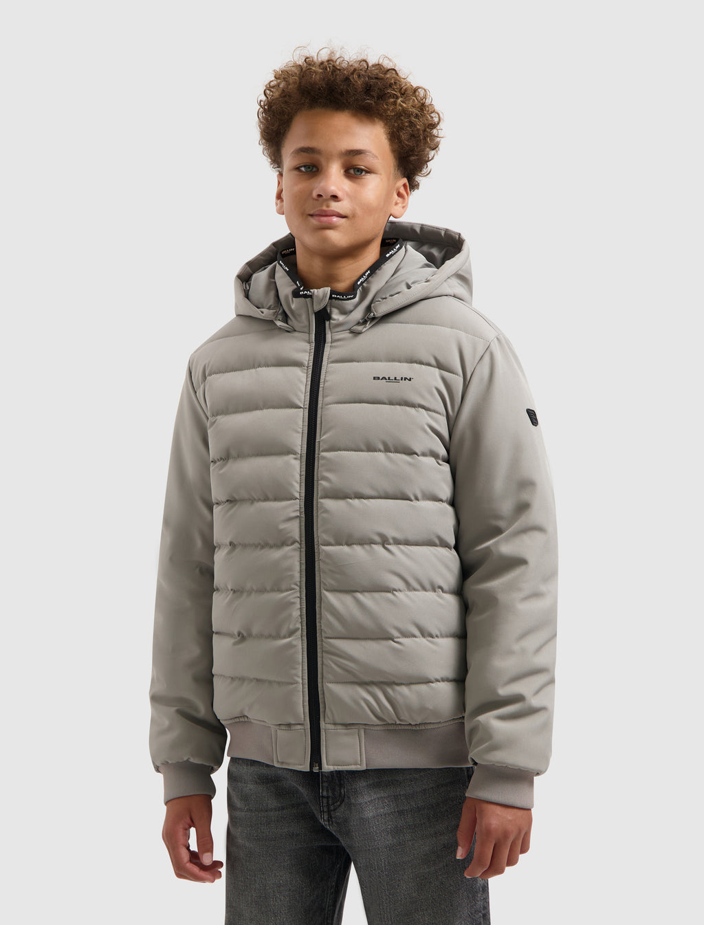 Junior Softshell Padded Jacket | Ash Grey