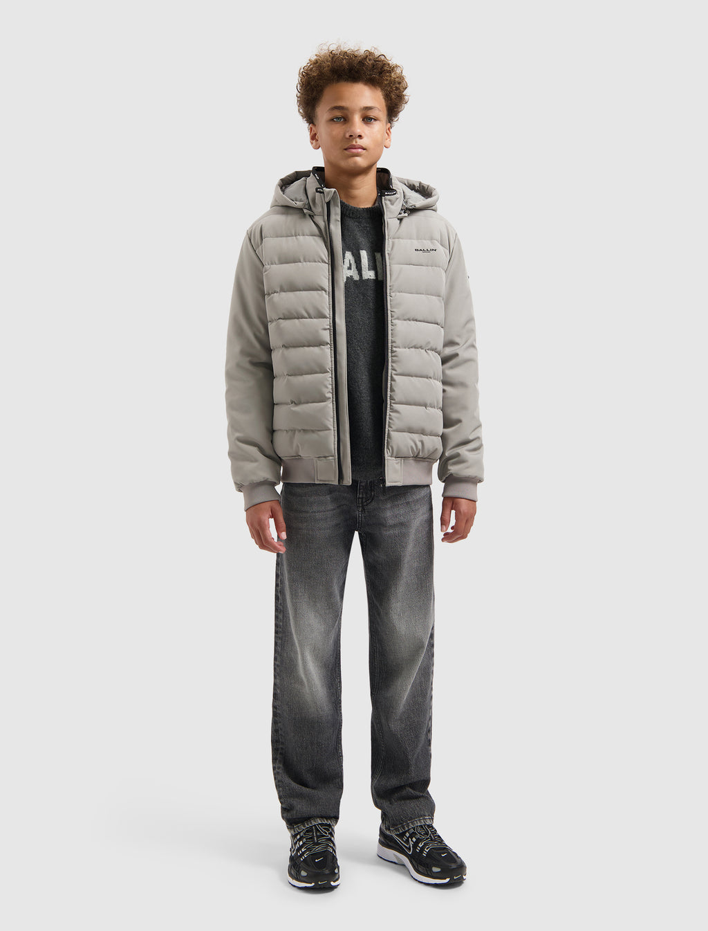 Junior Softshell Padded Jacket | Ash Grey