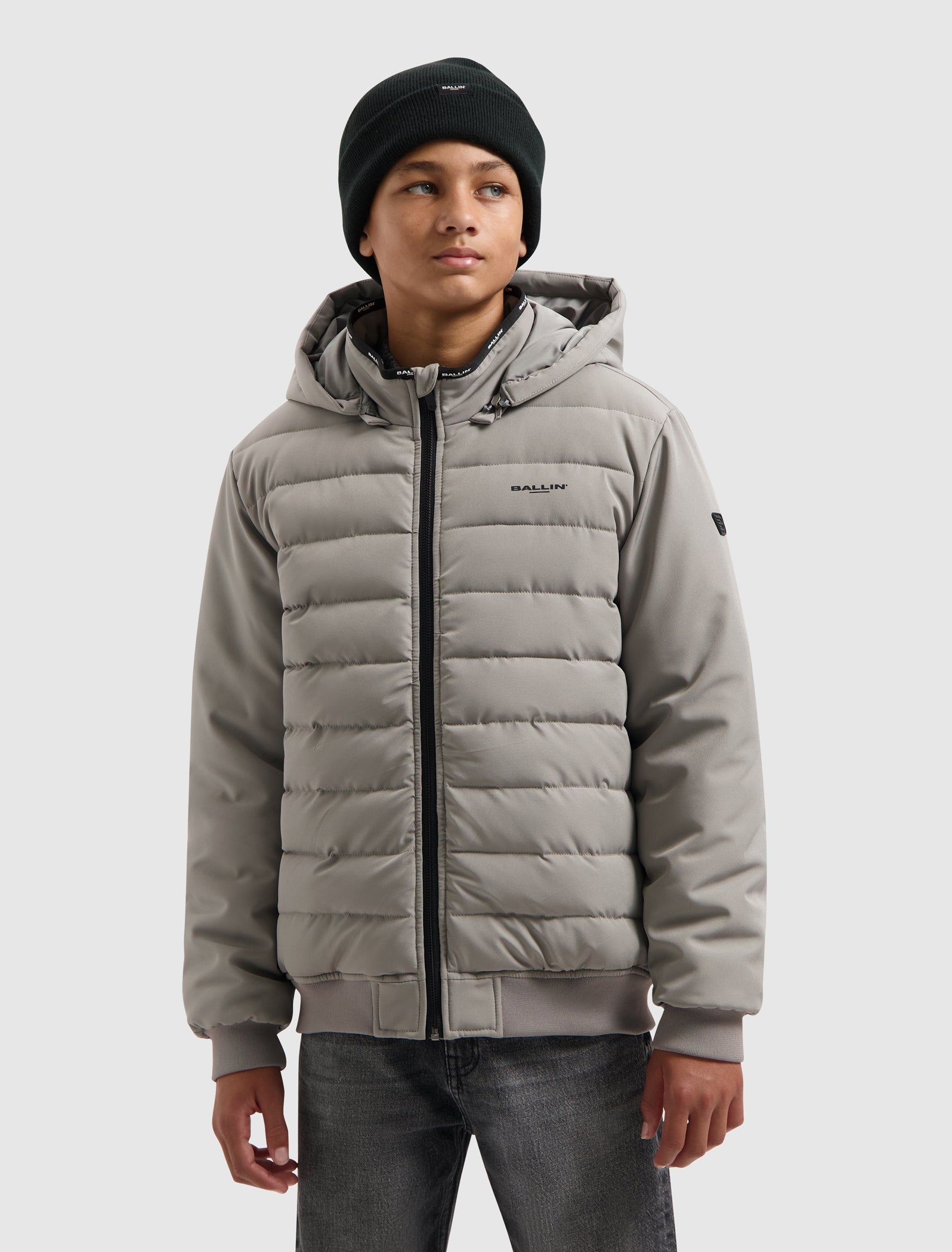 Junior Softshell Padded Jacket | Ash Grey