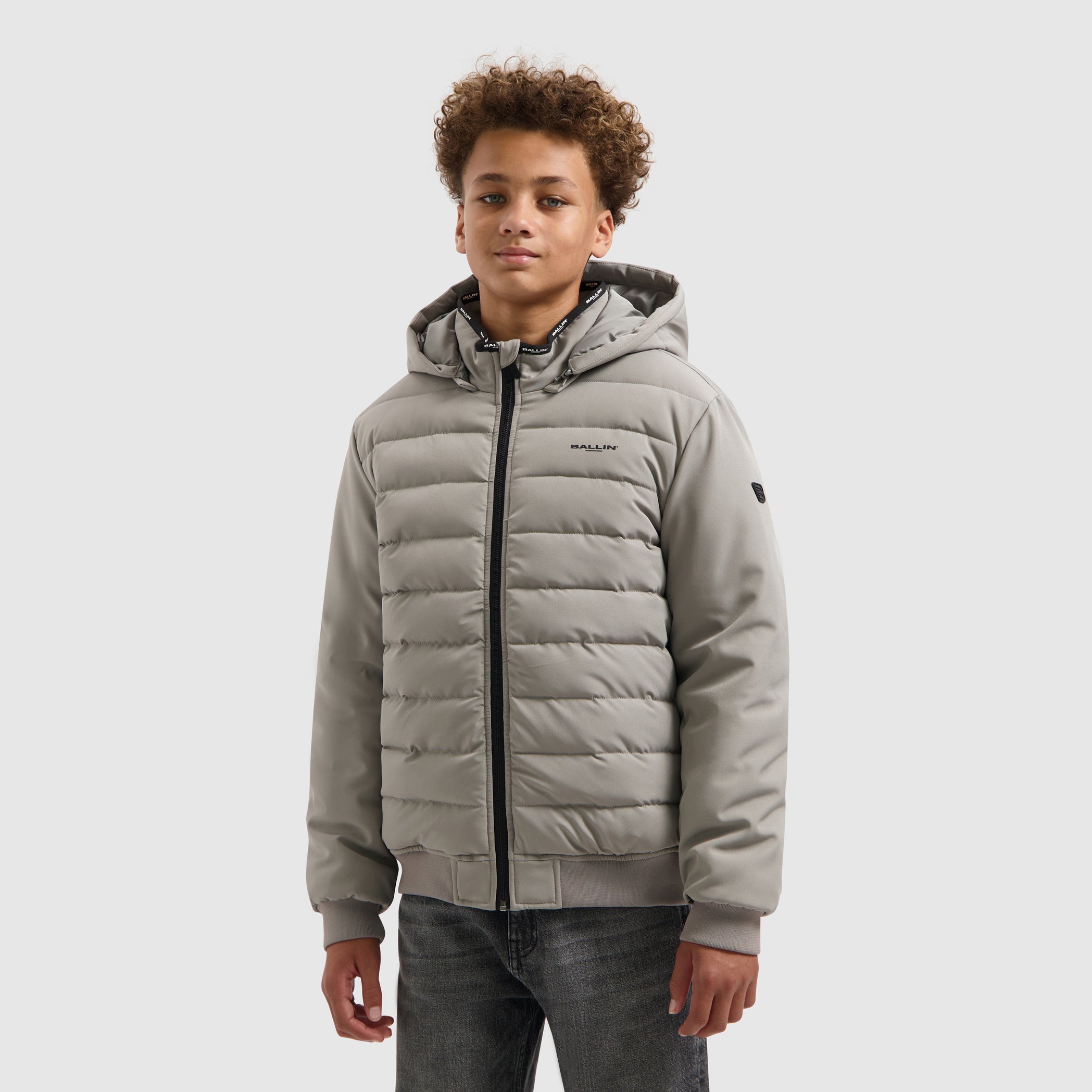 Junior Softshell Padded Jacket | Ash Grey