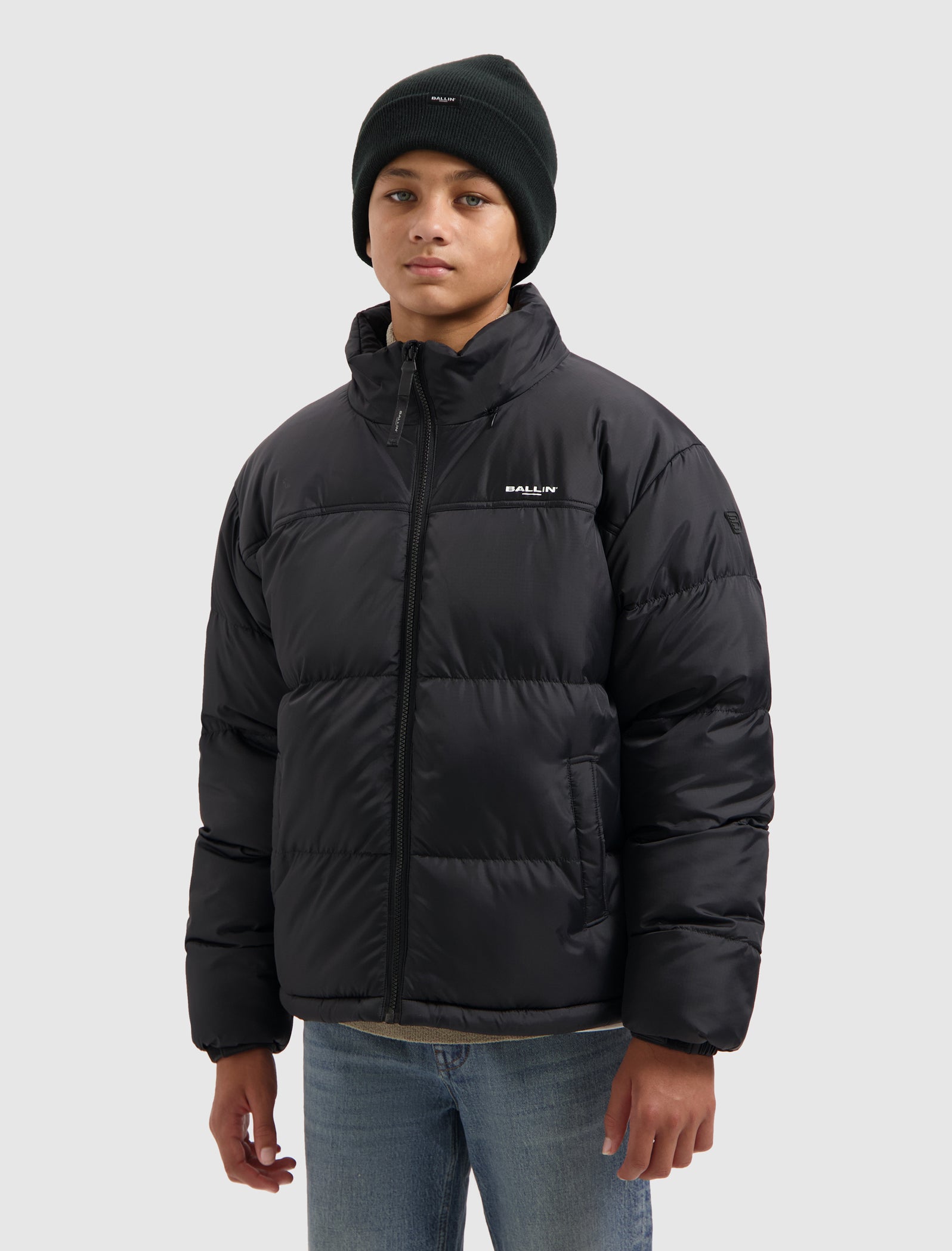 Junior Riptstop Puffer Jacket | Black