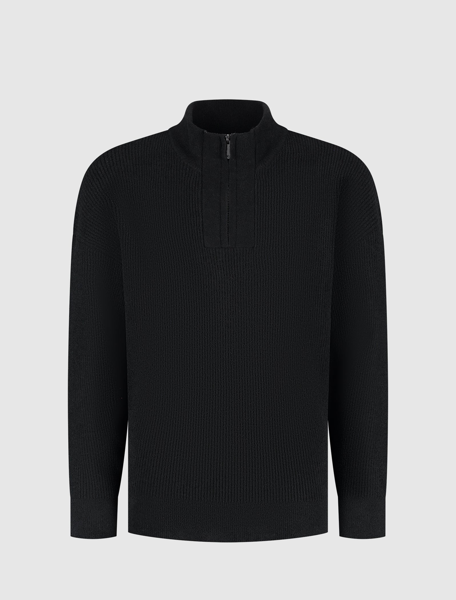 Junior Chenille Half-zip Knit Sweater | Black