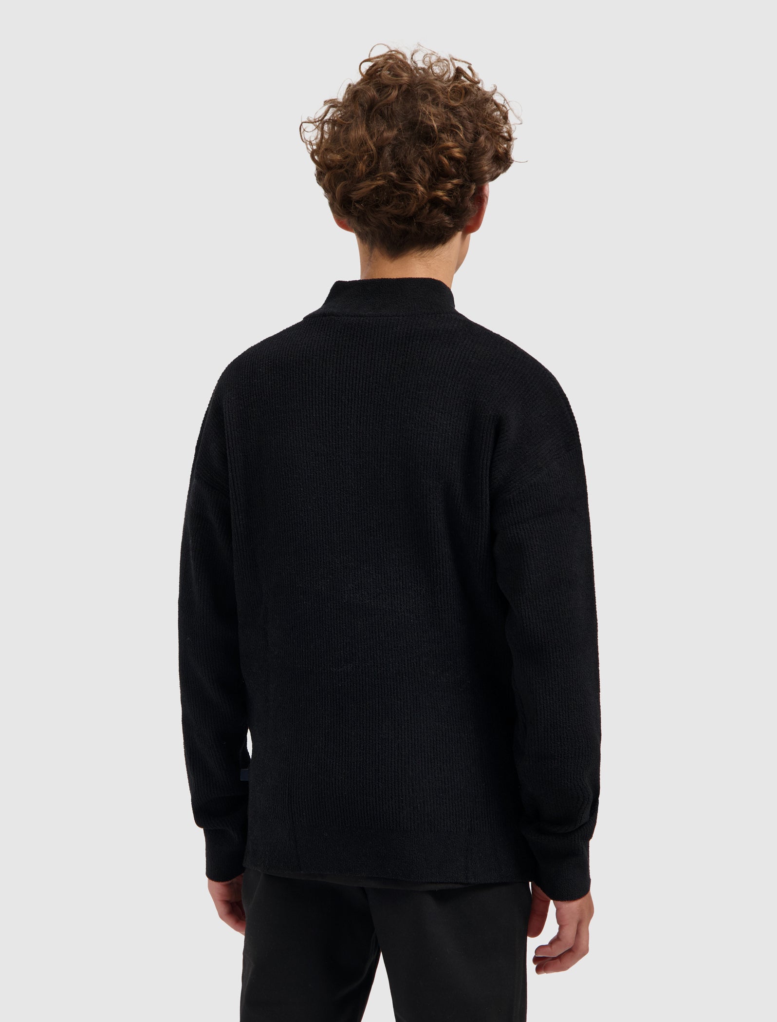 Junior Chenille Half-zip Knit Sweater | Black