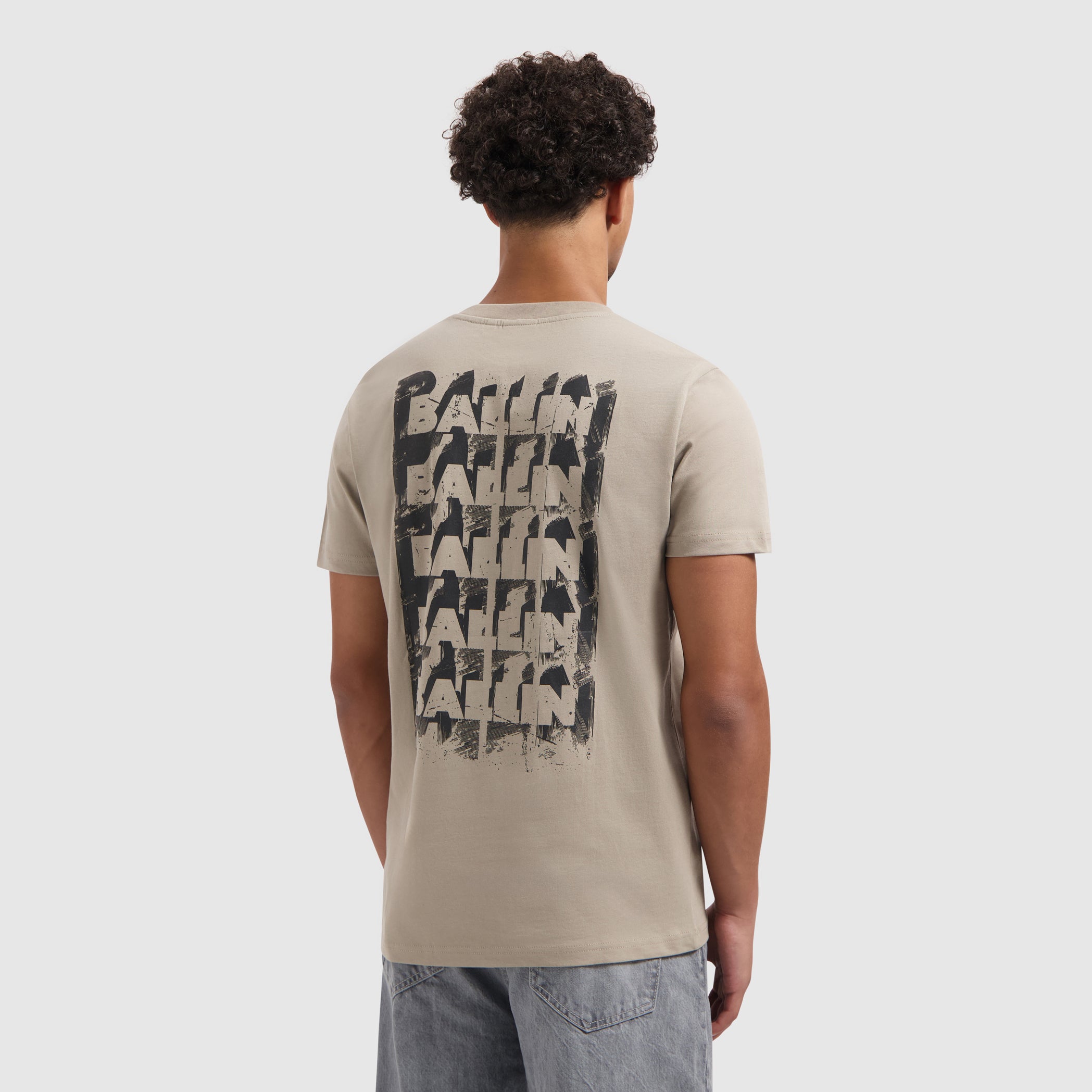 Stacked Outline Logo T-shirt | Taupe