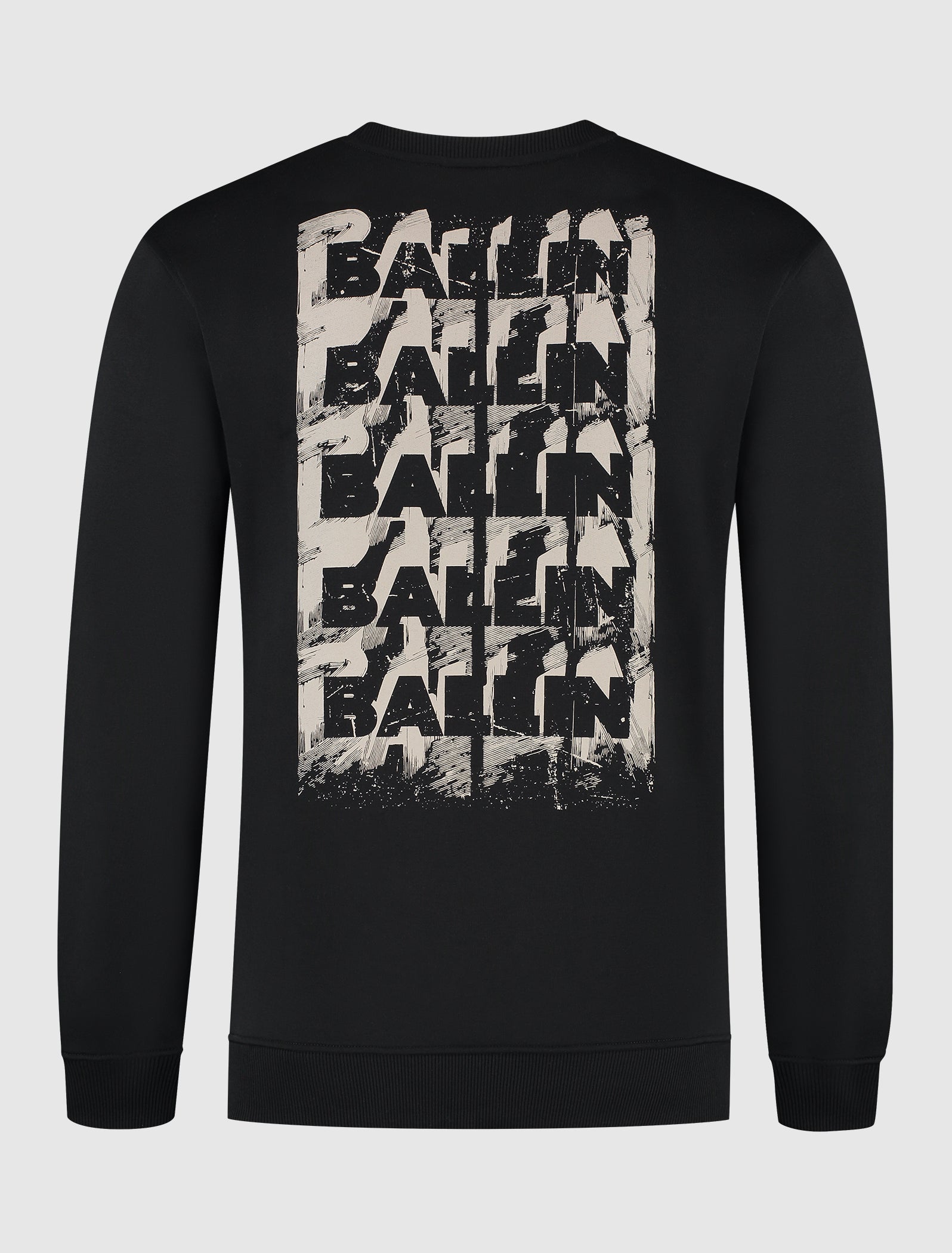 Stacked Outline Logo Sweater | Black
