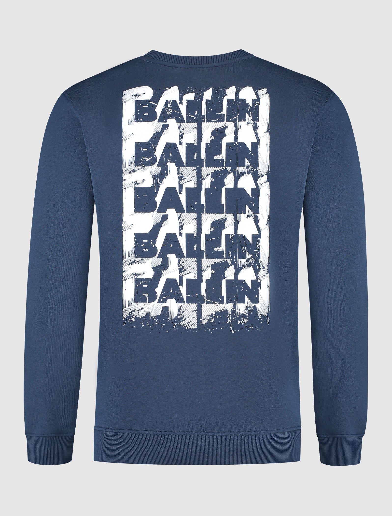 Stacked Outline Logo Sweater | Navy