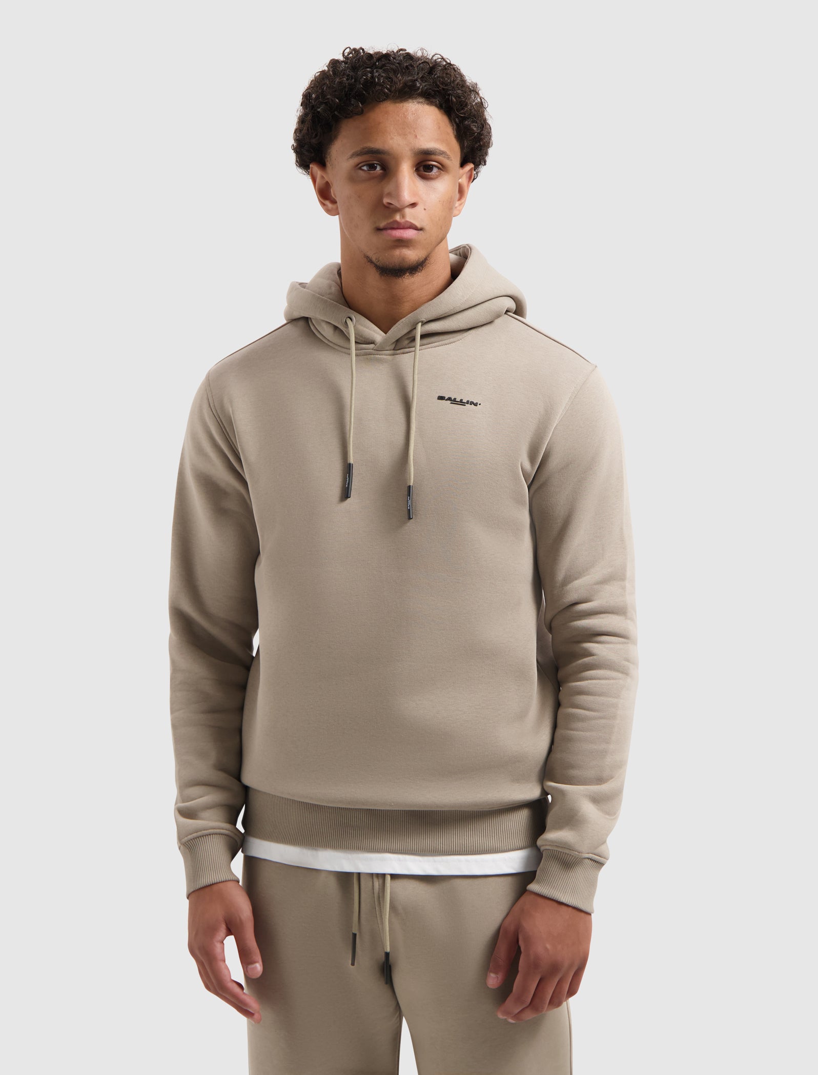 Zig Zag Logo Hoodie | Taupe
