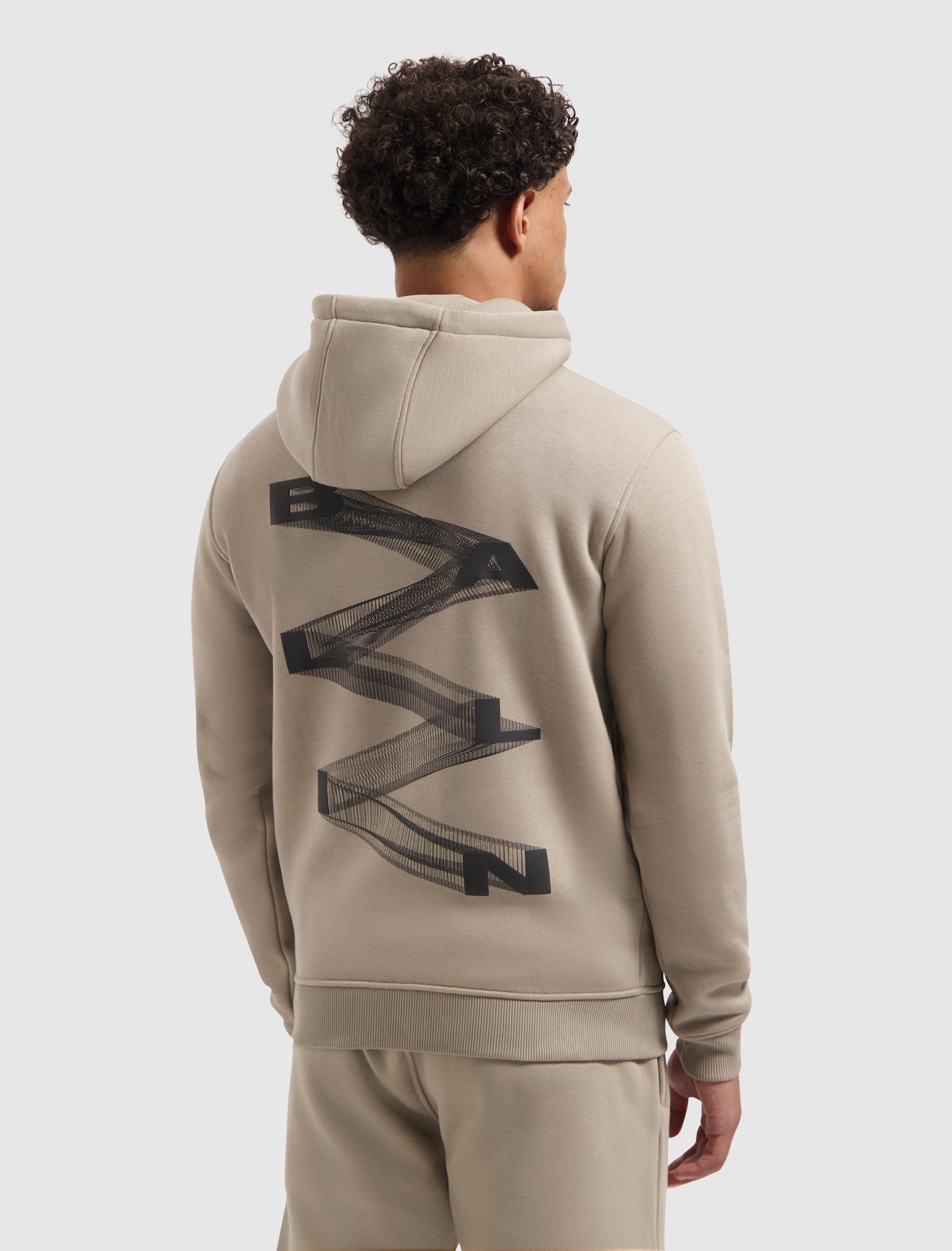 Zig Zag Logo Hoodie | Taupe