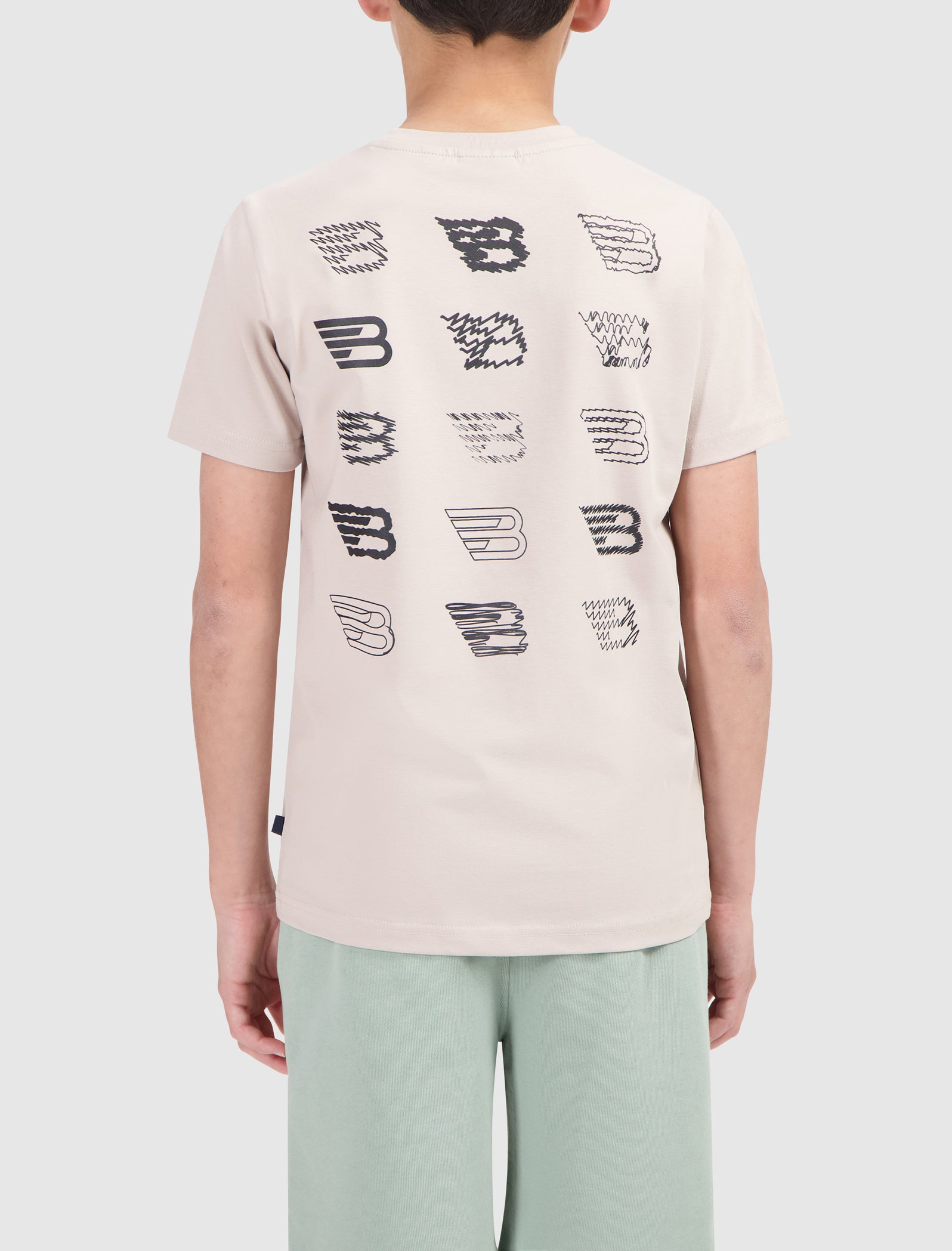 Junior Scribble Icon Logo T-shirt | Sand