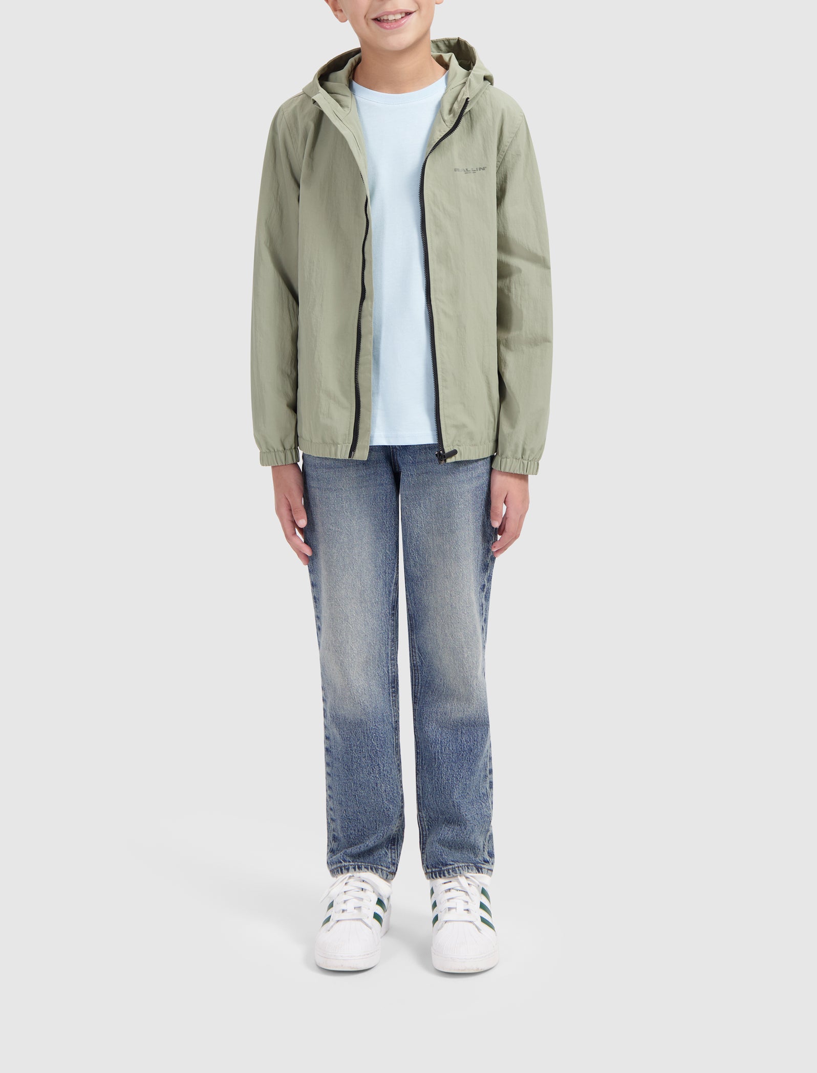 Junior Windstopper Logo Jacket | Light Army