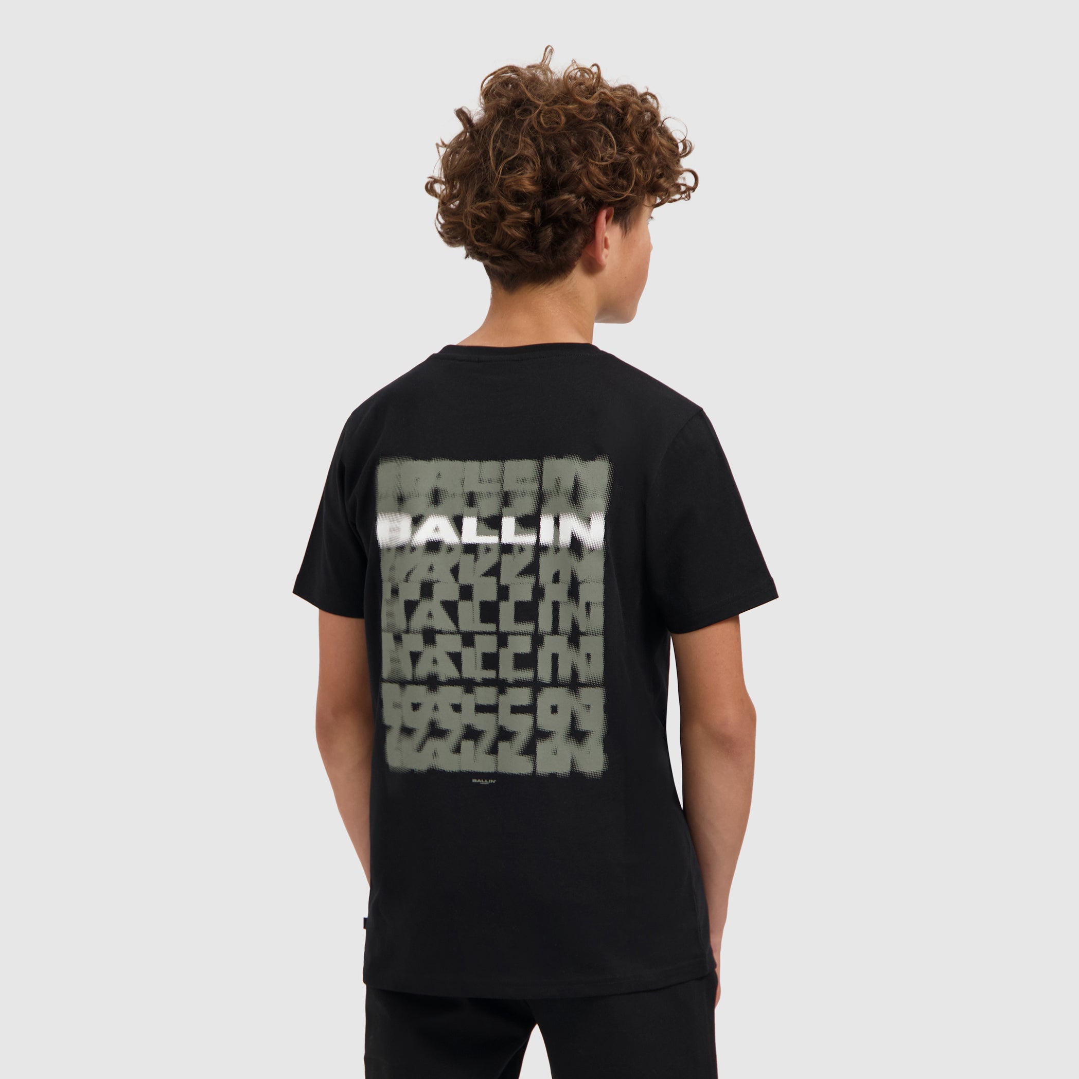 Junior Faded Halftone T-shirt | Black