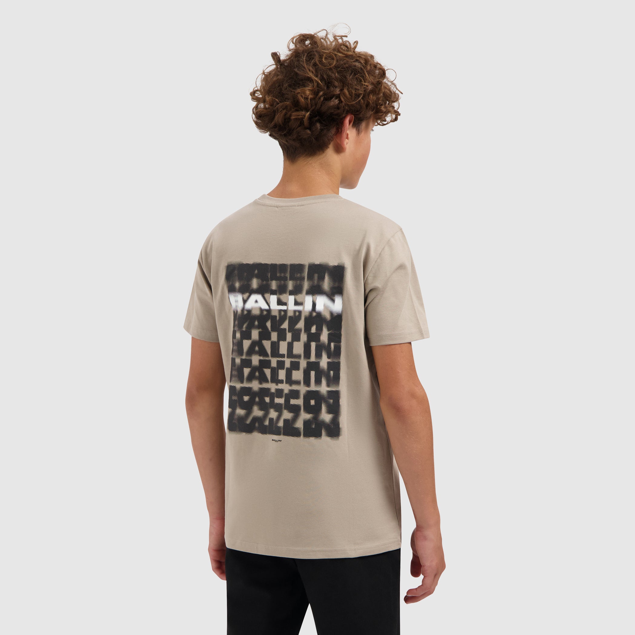 Junior Faded Halftone T-shirt | Taupe