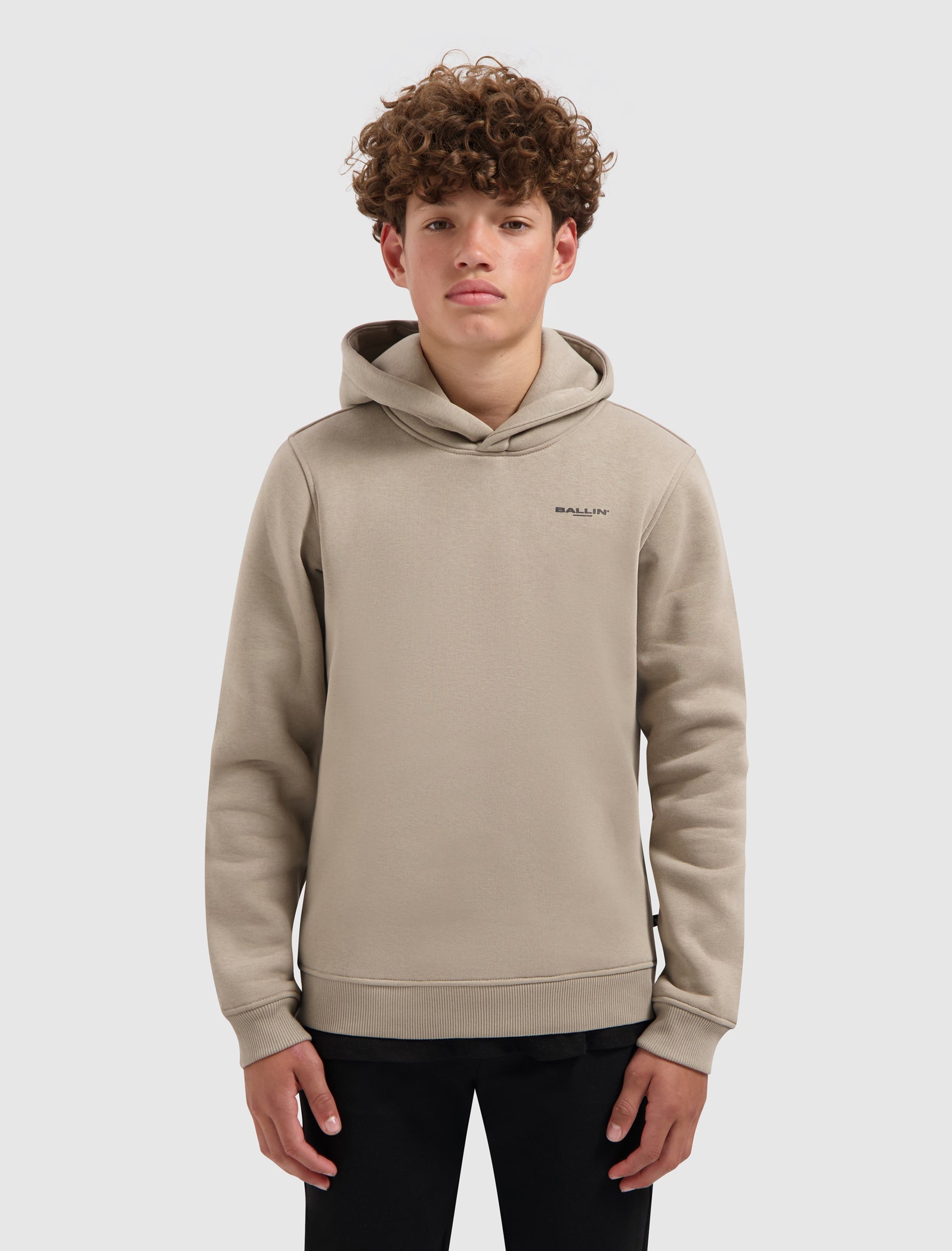 Junior Faded Halftone Hoodie | Taupe