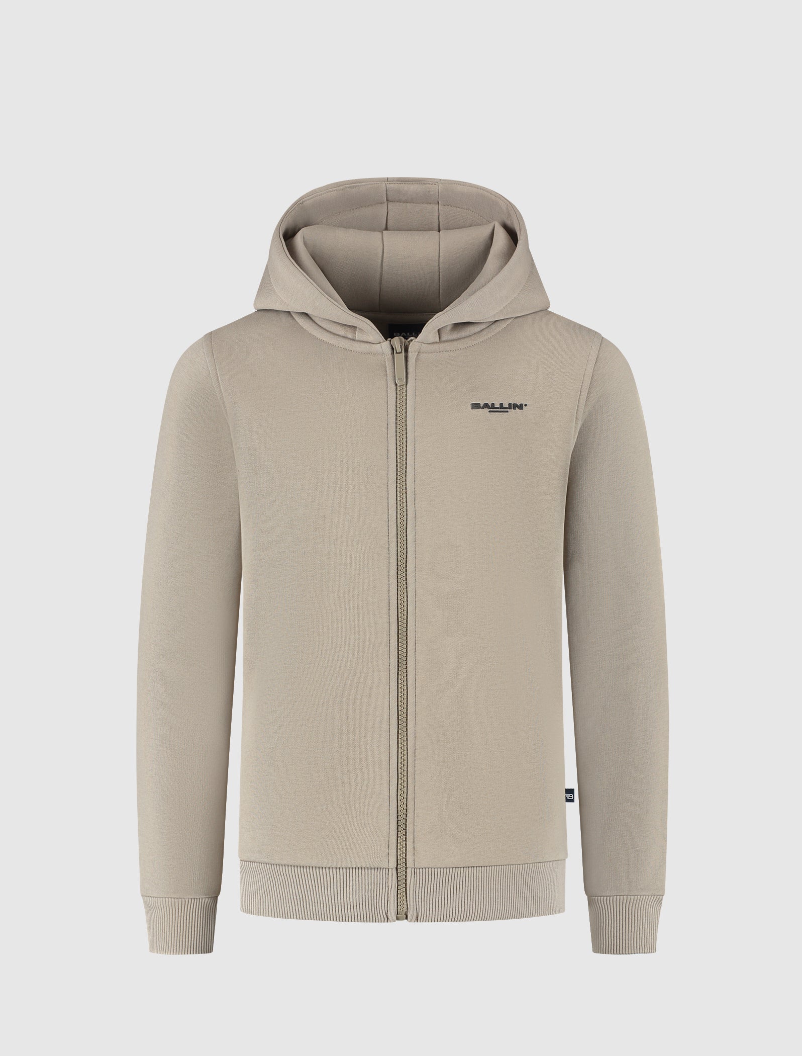 Junior Original Chest Logo Zip-up Hoodie | Taupe