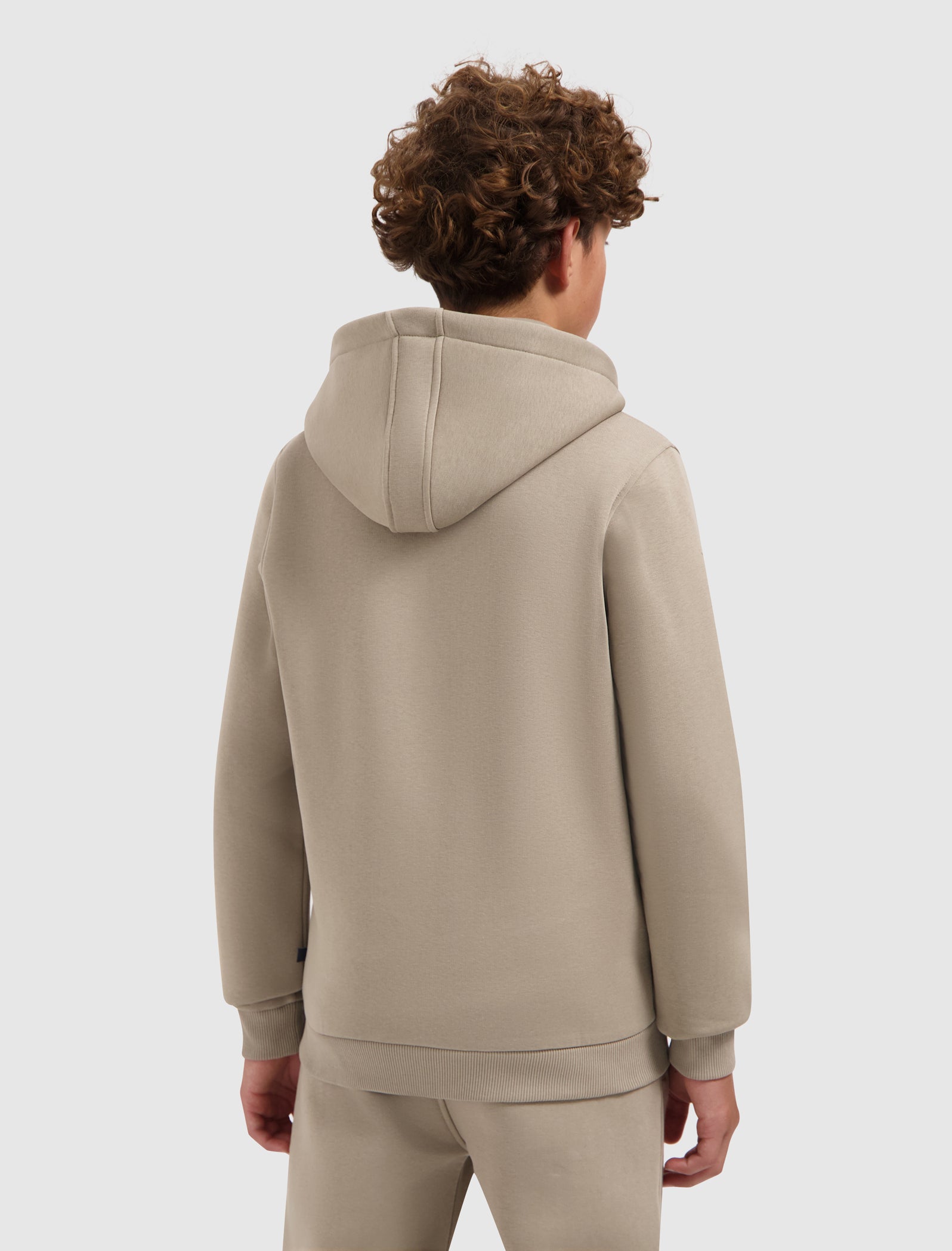 Junior Original Chest Logo Zip-up Hoodie | Taupe