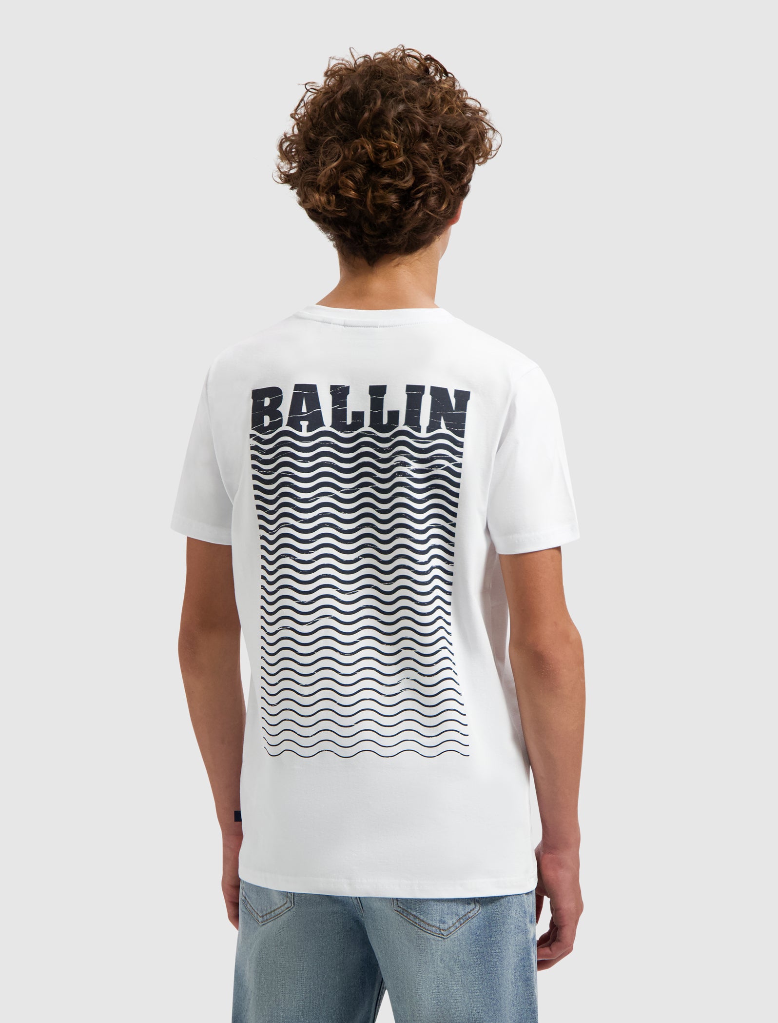 Junior Faded Waves T-shirt | White – Ballin Amsterdam