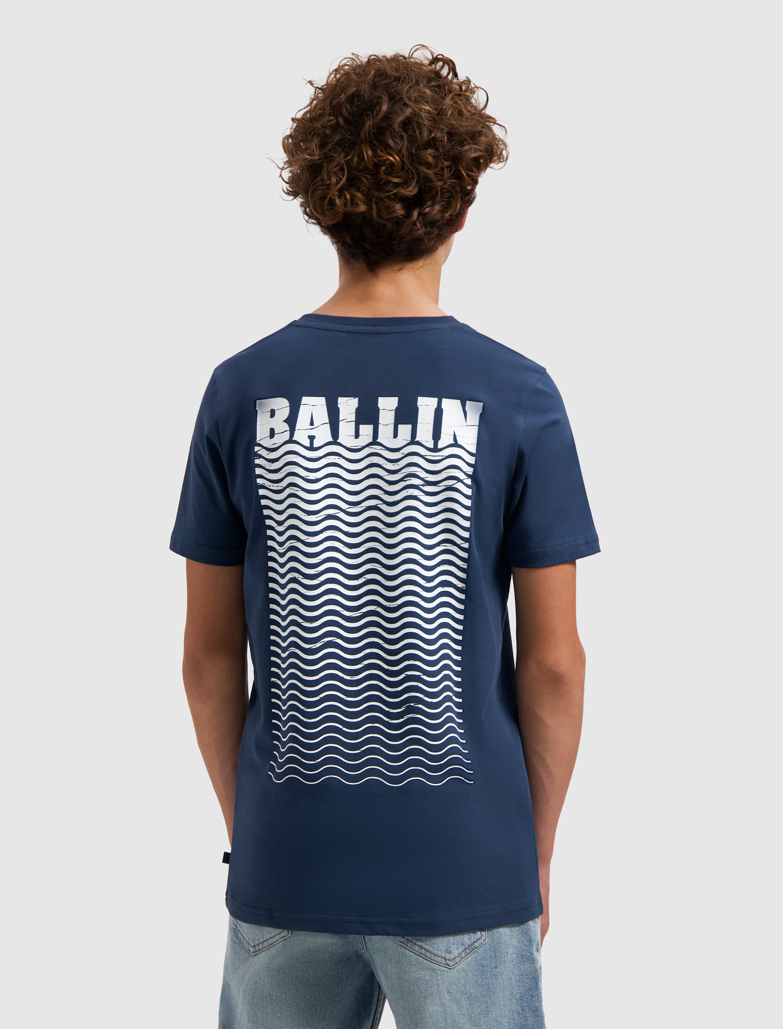 Junior Faded Waves T-shirt | Navy – Ballin Amsterdam