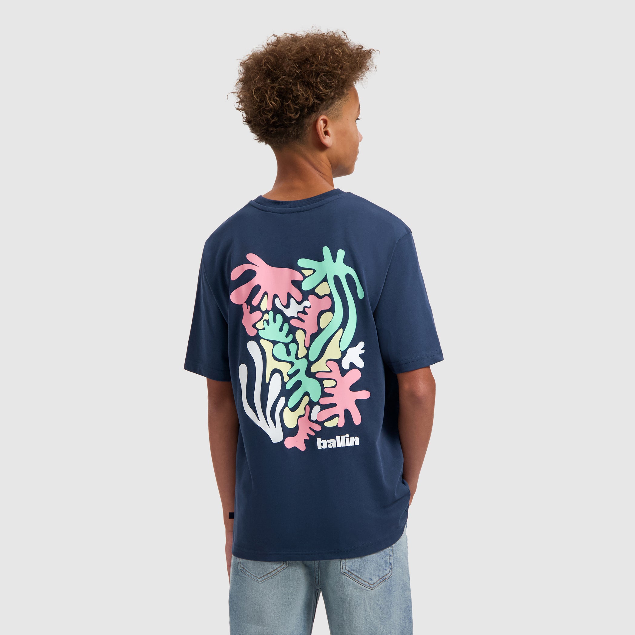 Junior Abstract Sea Creatures T-shirt | Navy