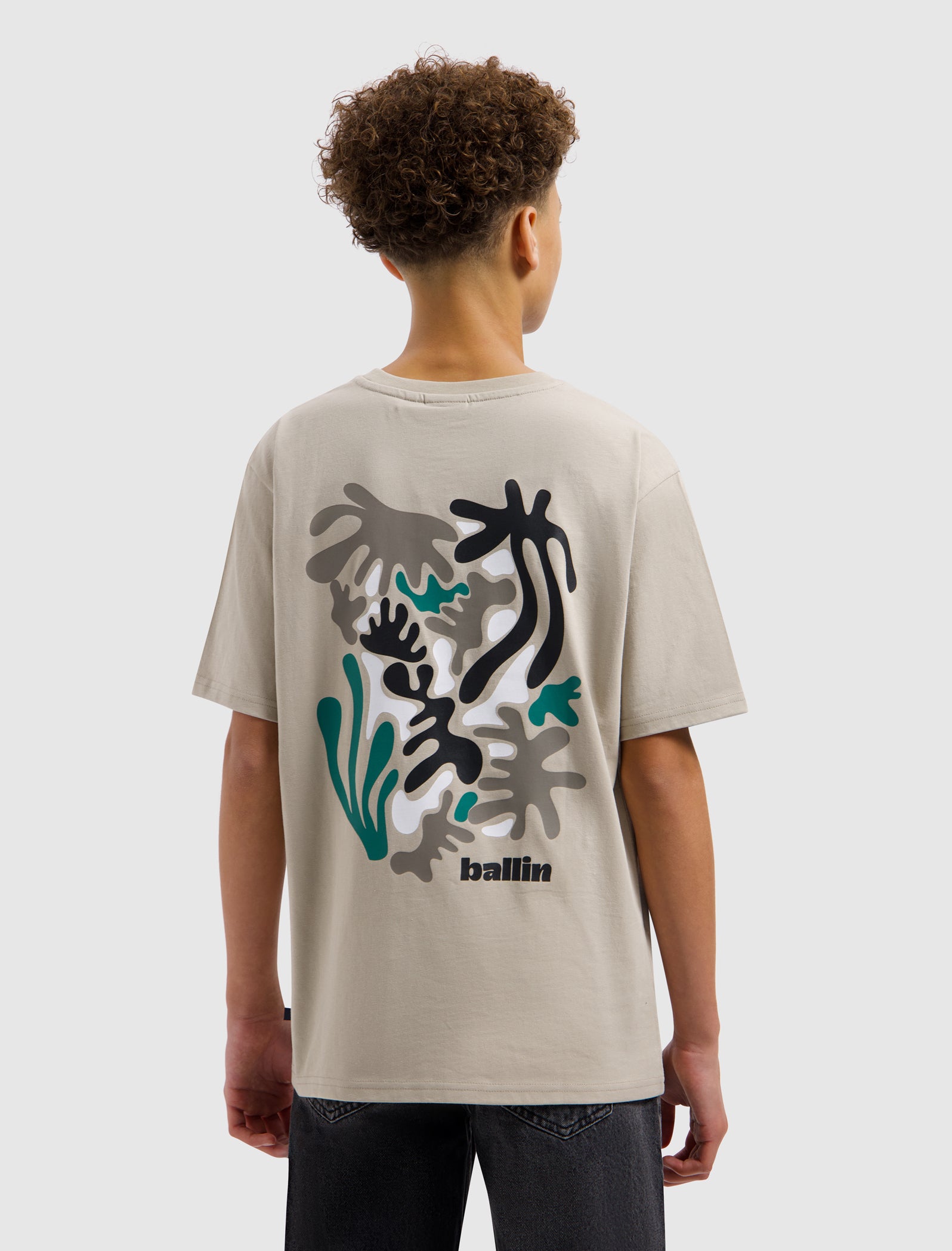 Junior Abstract Sea Creatures T-shirt | Taupe