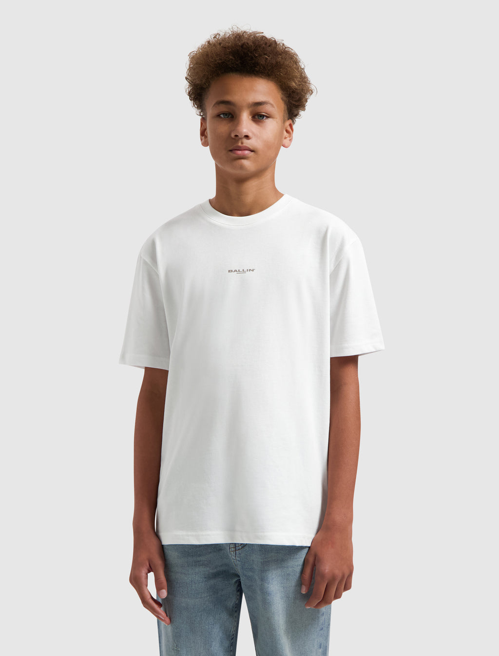 Junior Stacked Logo Sketch T-shirt | White