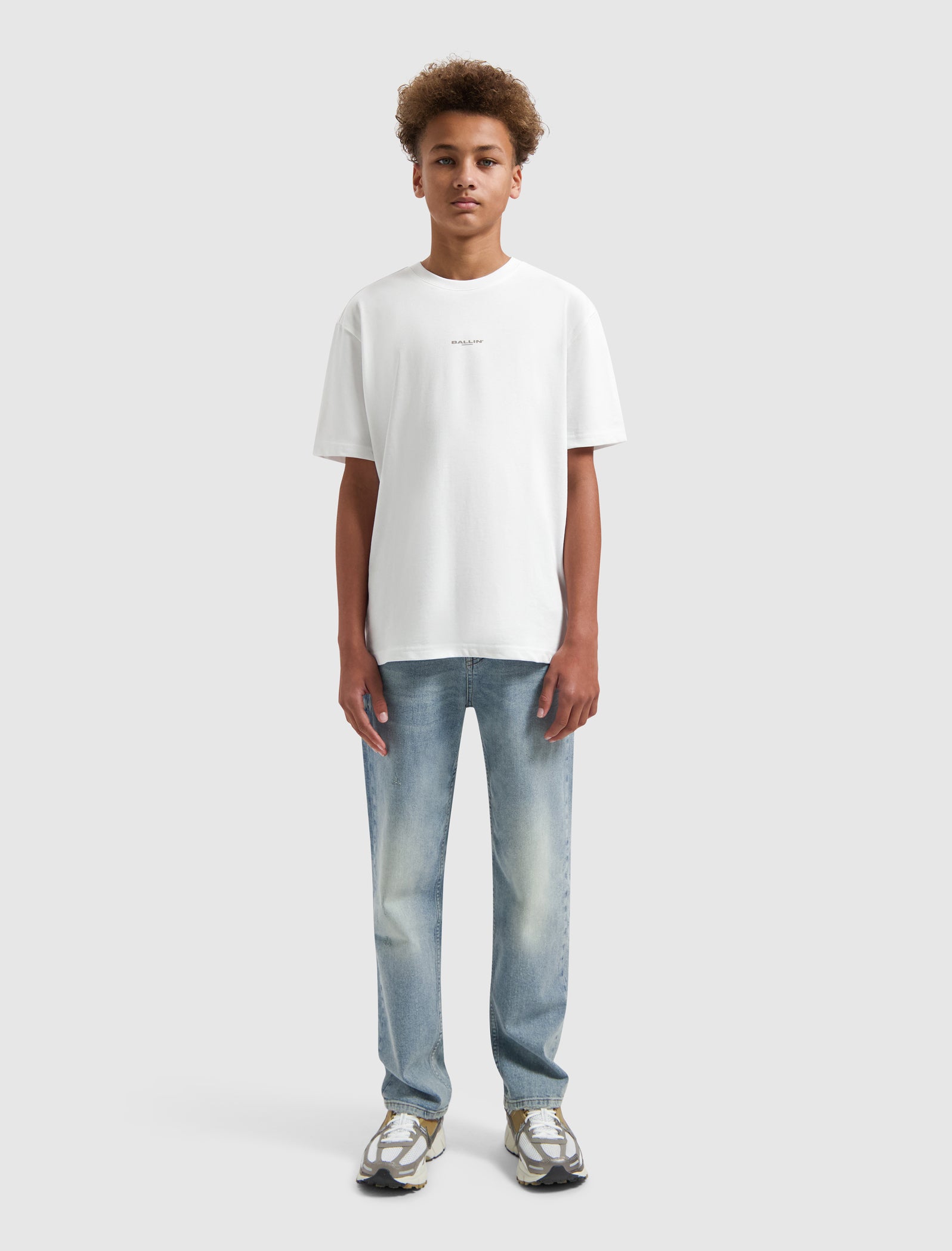 Junior Stacked Logo Sketch T-shirt | White