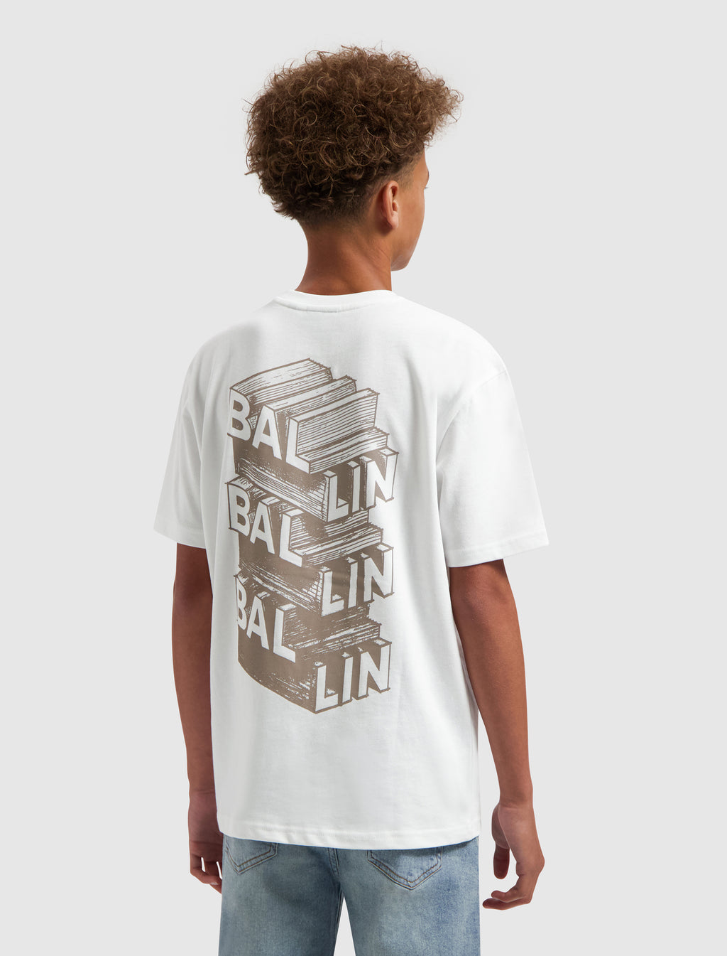 Junior Stacked Logo Sketch T-shirt | White
