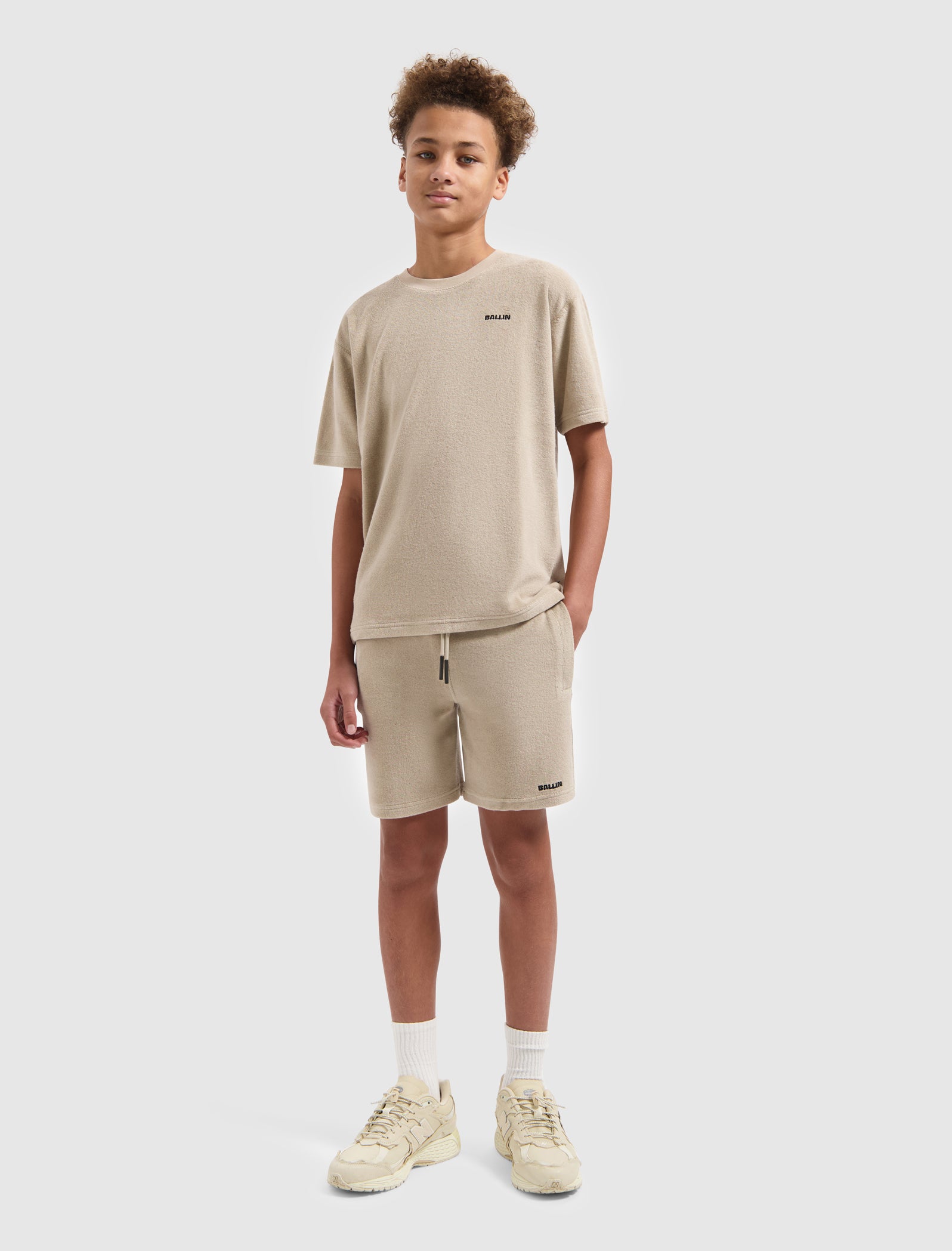 Junior Terry Logo T-shirt | Taupe