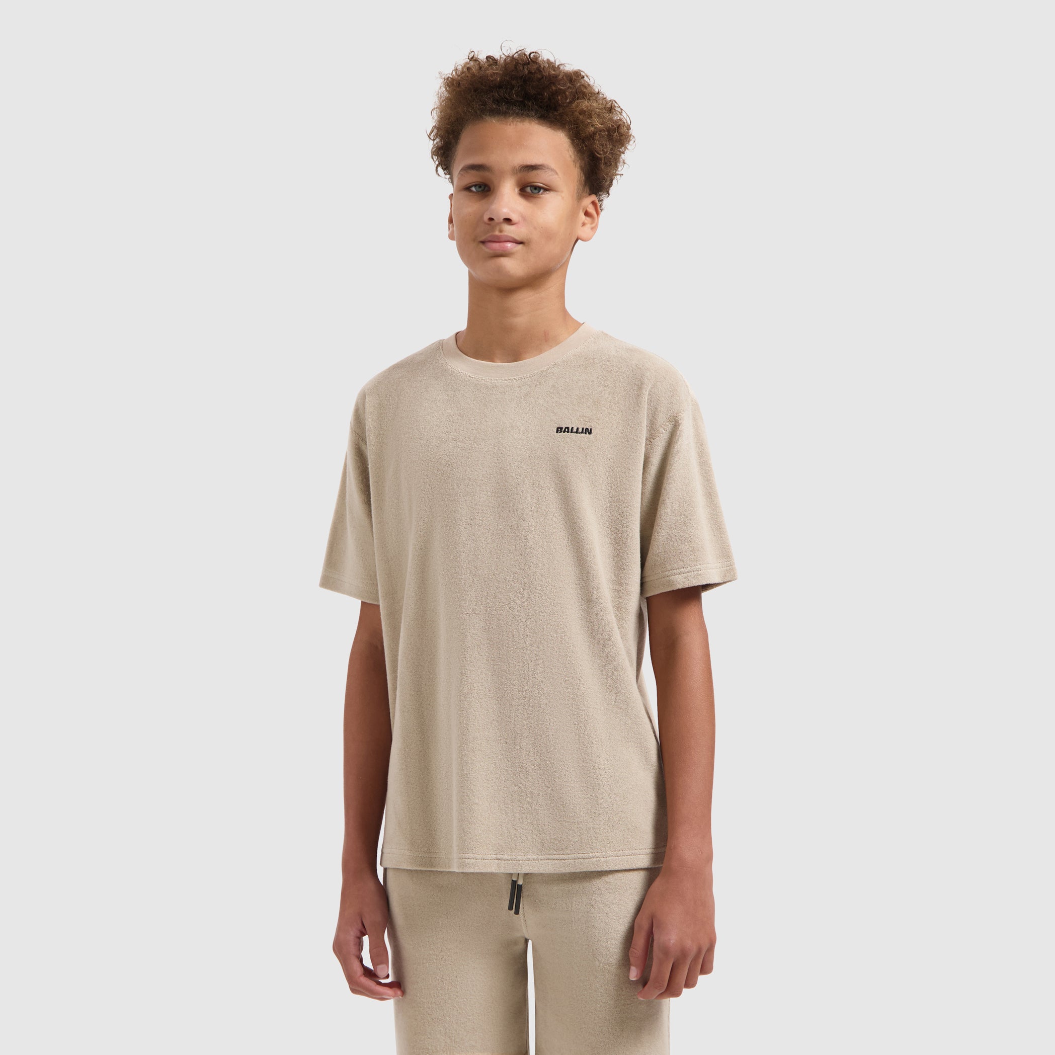 Junior Terry Logo T-shirt | Taupe