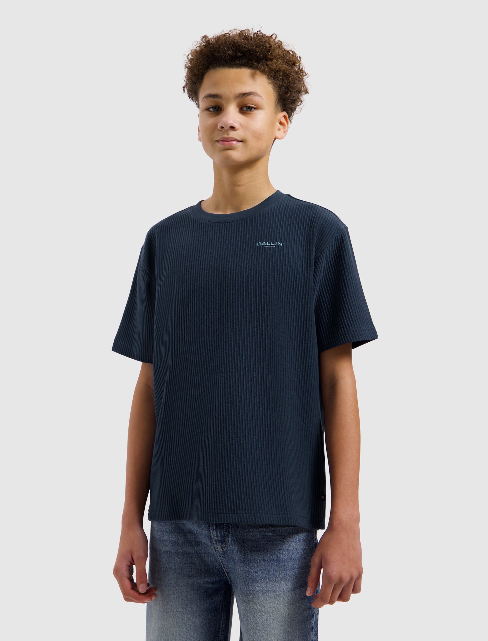 Junior Vertical Stripes T-shirt | Navy