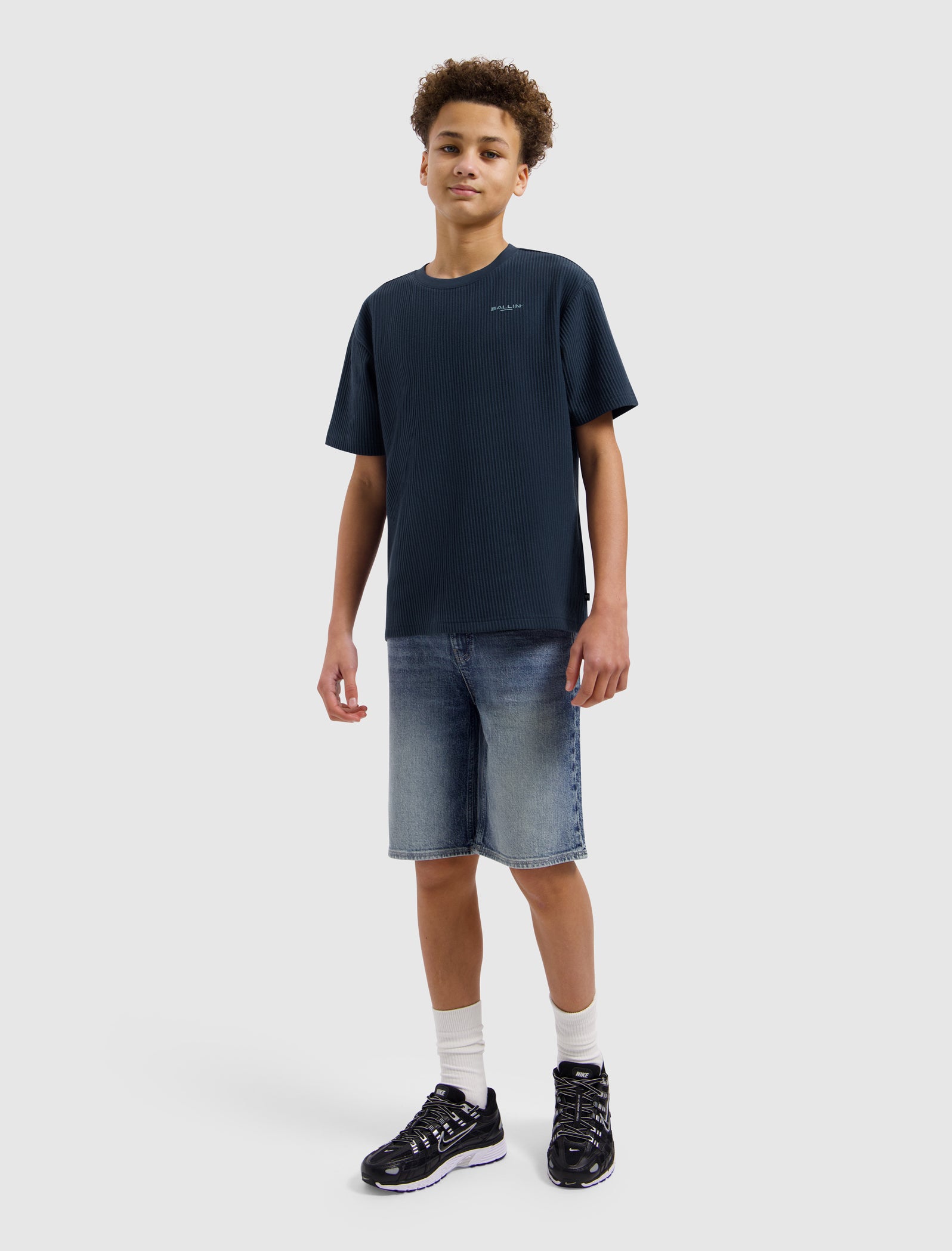 Junior Vertical Stripes T-shirt | Navy
