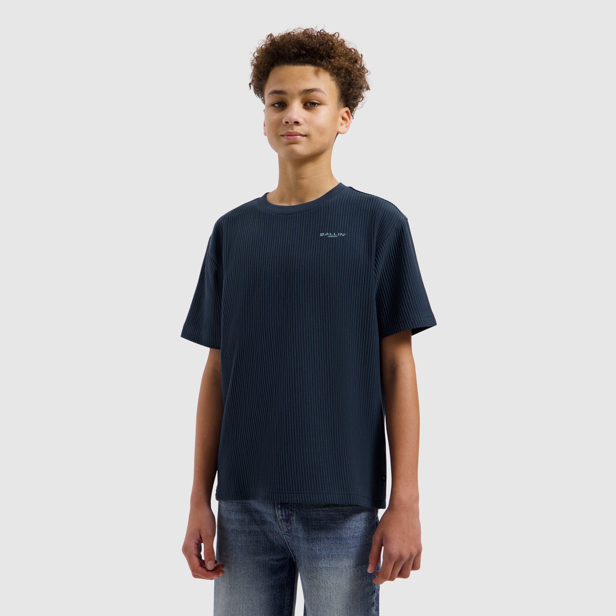 Junior Vertical Stripes T-shirt | Navy