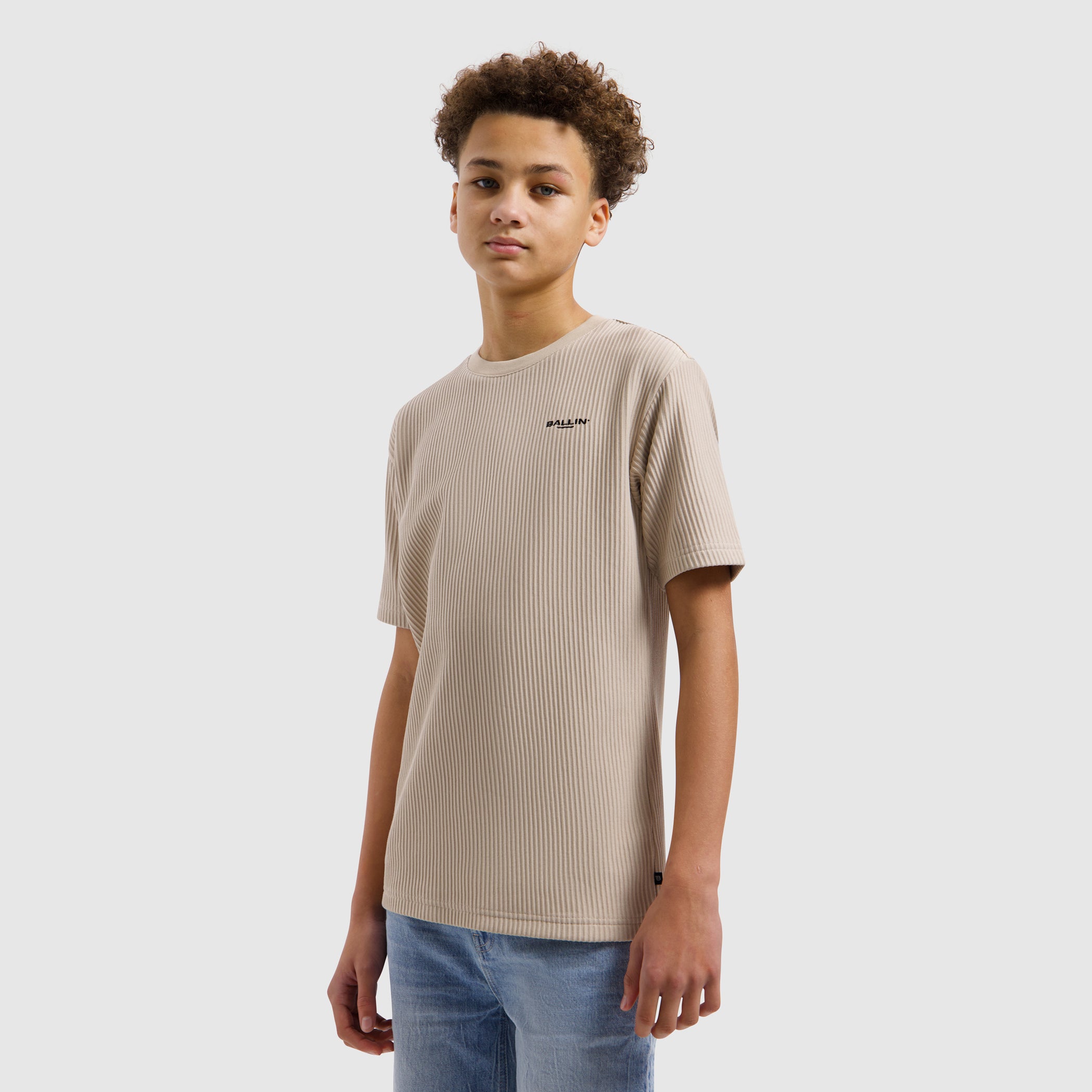 Junior Vertical Stripes T-shirt | Taupe