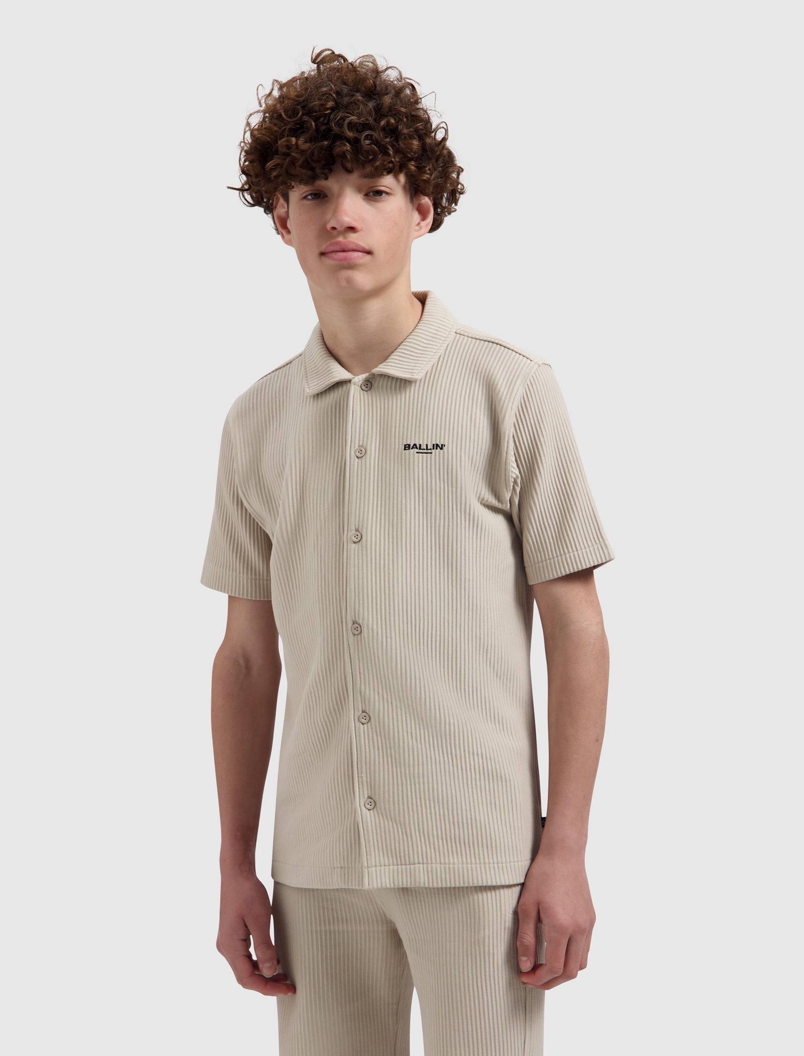 Junior Vertical Stripes Shirt | Taupe