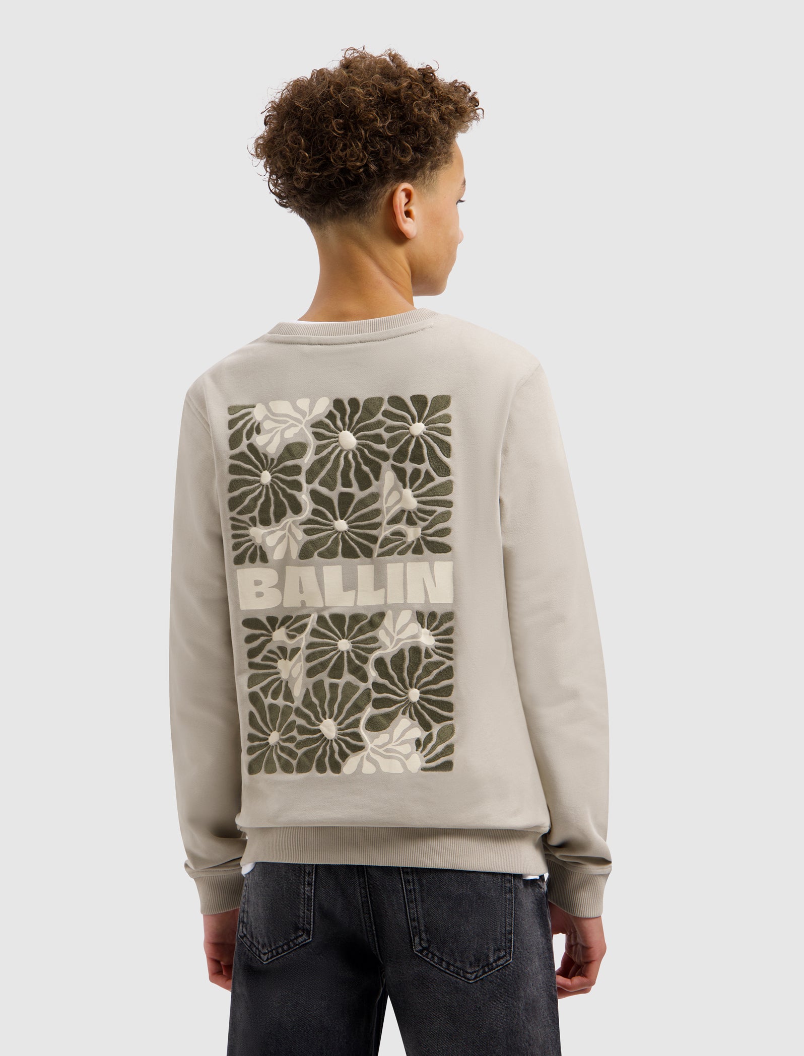 Junior Floral Bouquet Sweater | Taupe