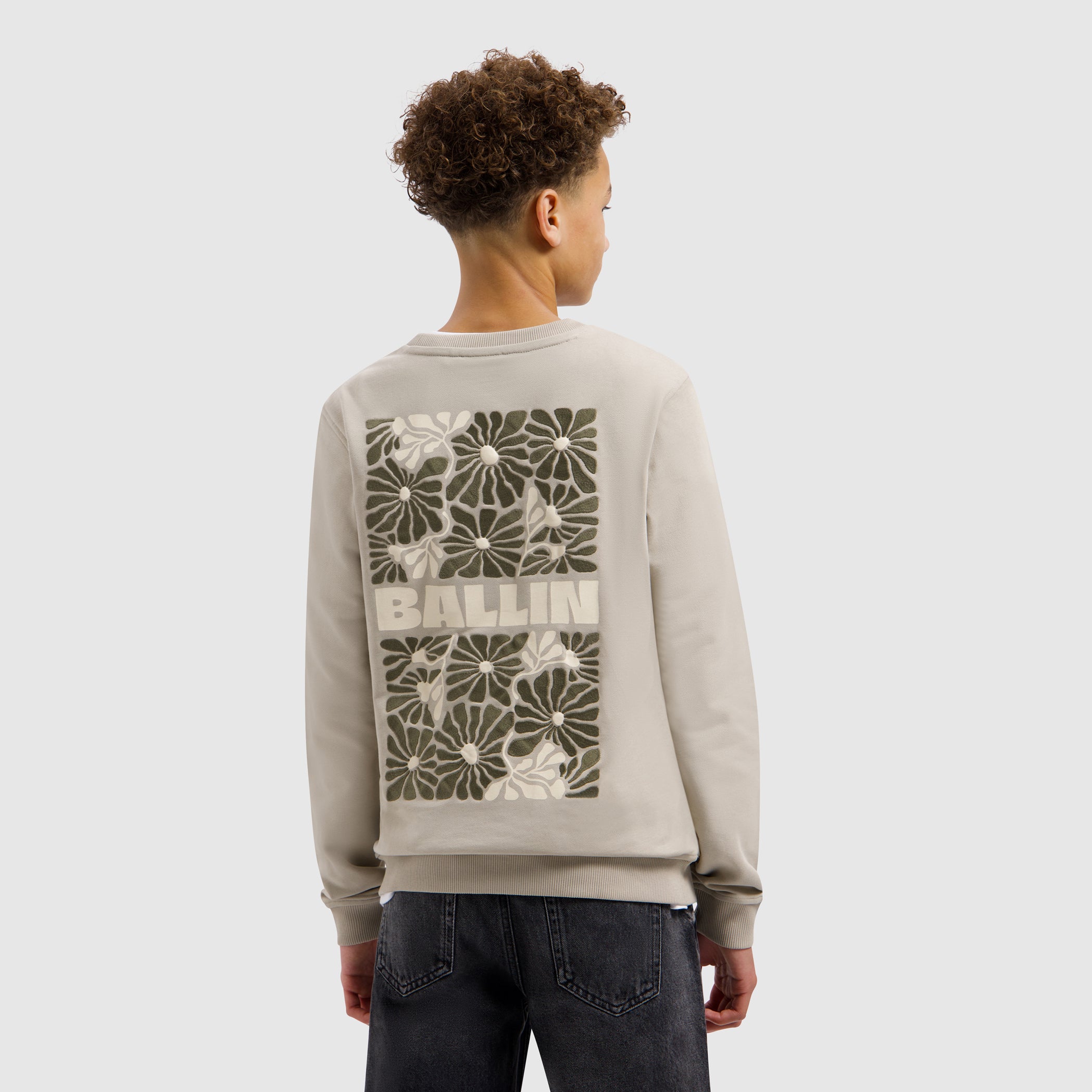 Junior Floral Bouquet Sweater | Taupe