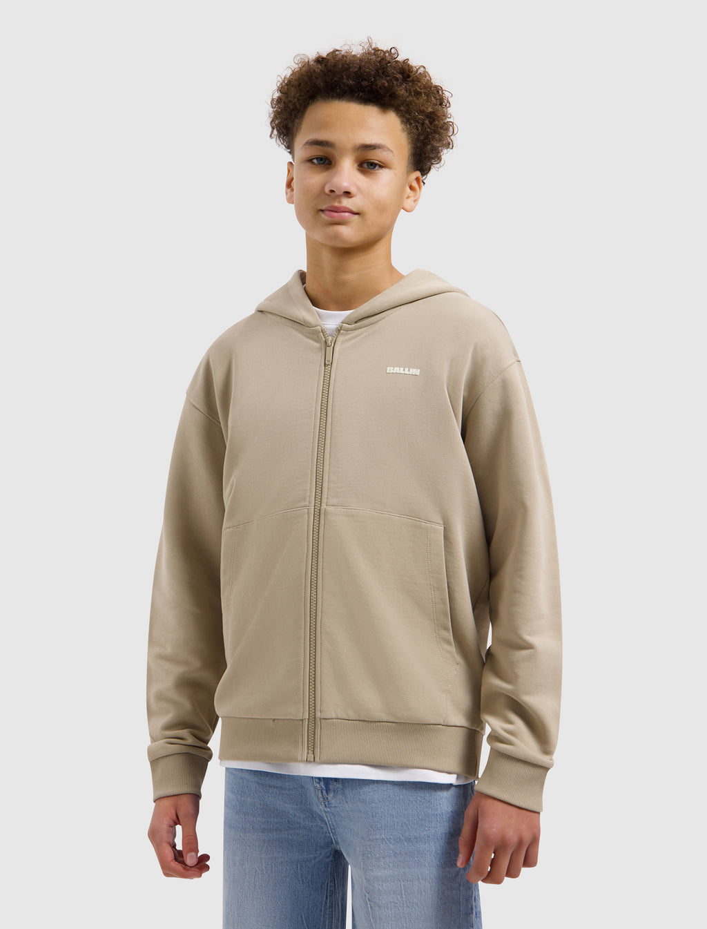 Junior Logo Hooded Vest | Taupe