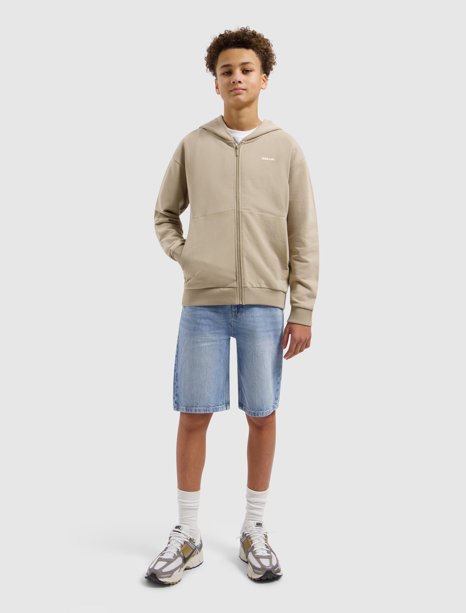 Junior Logo Hooded Vest | Taupe