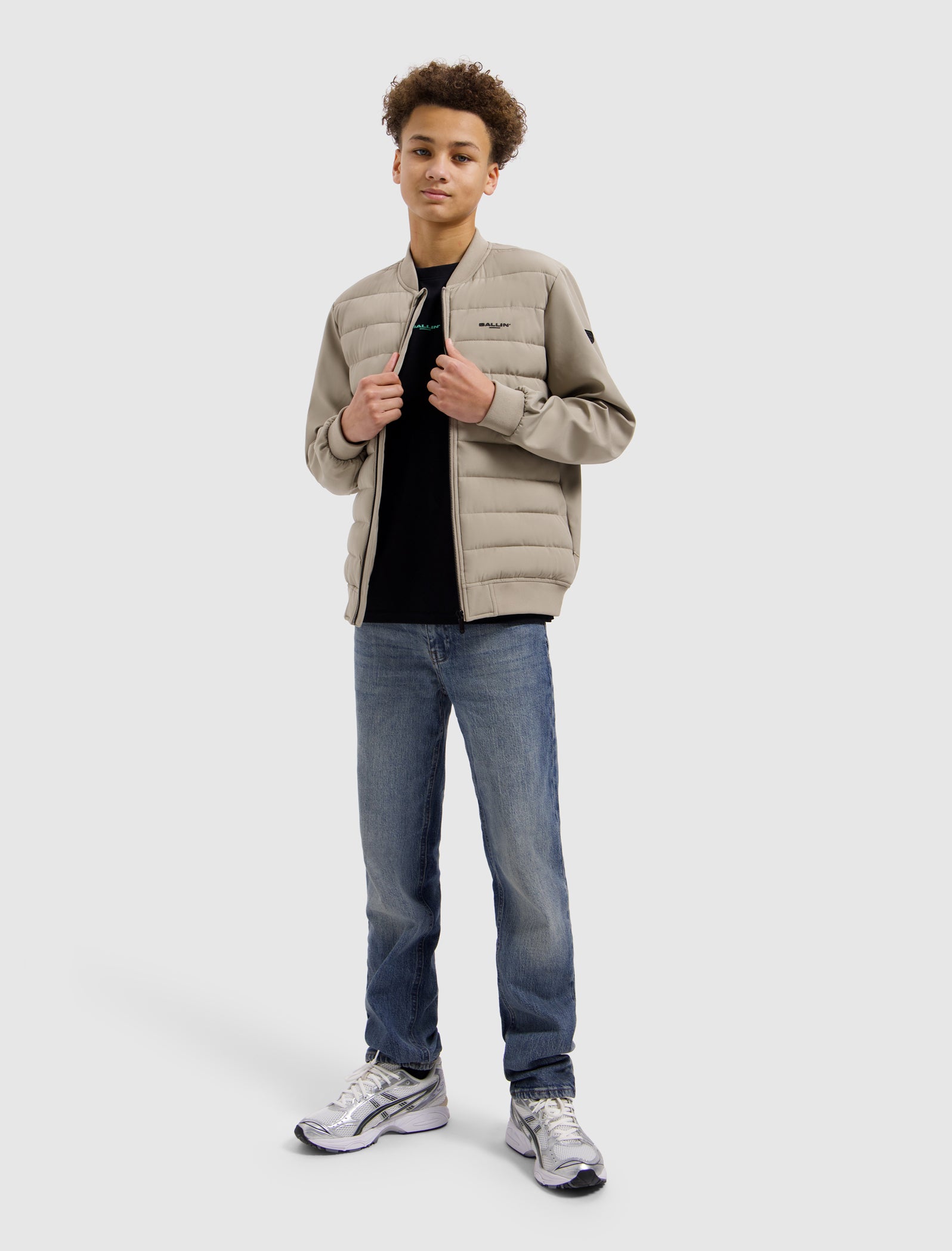 Junior Padded Softshell Jacket | Taupe