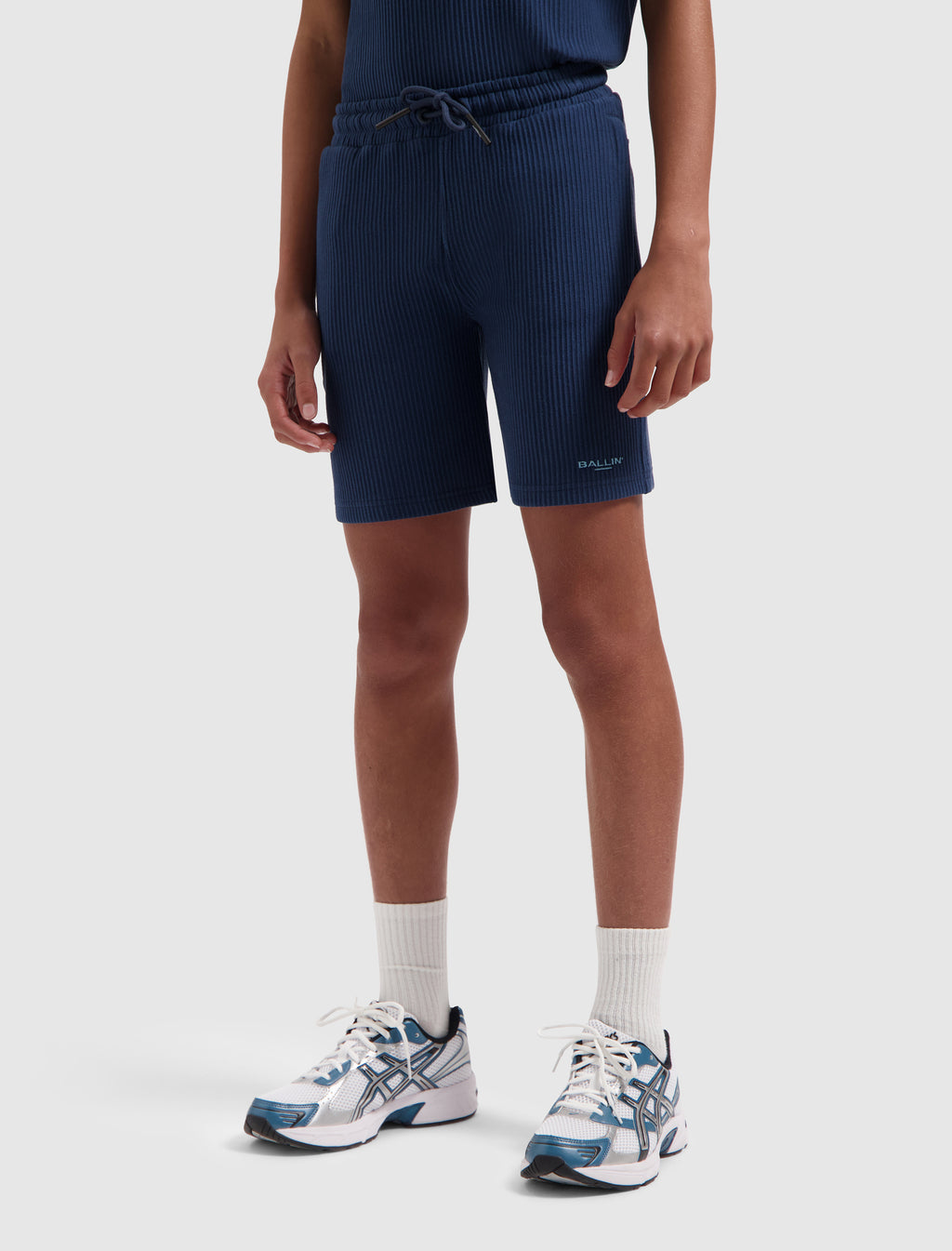 Junior Vertical Stripes Short | Navy