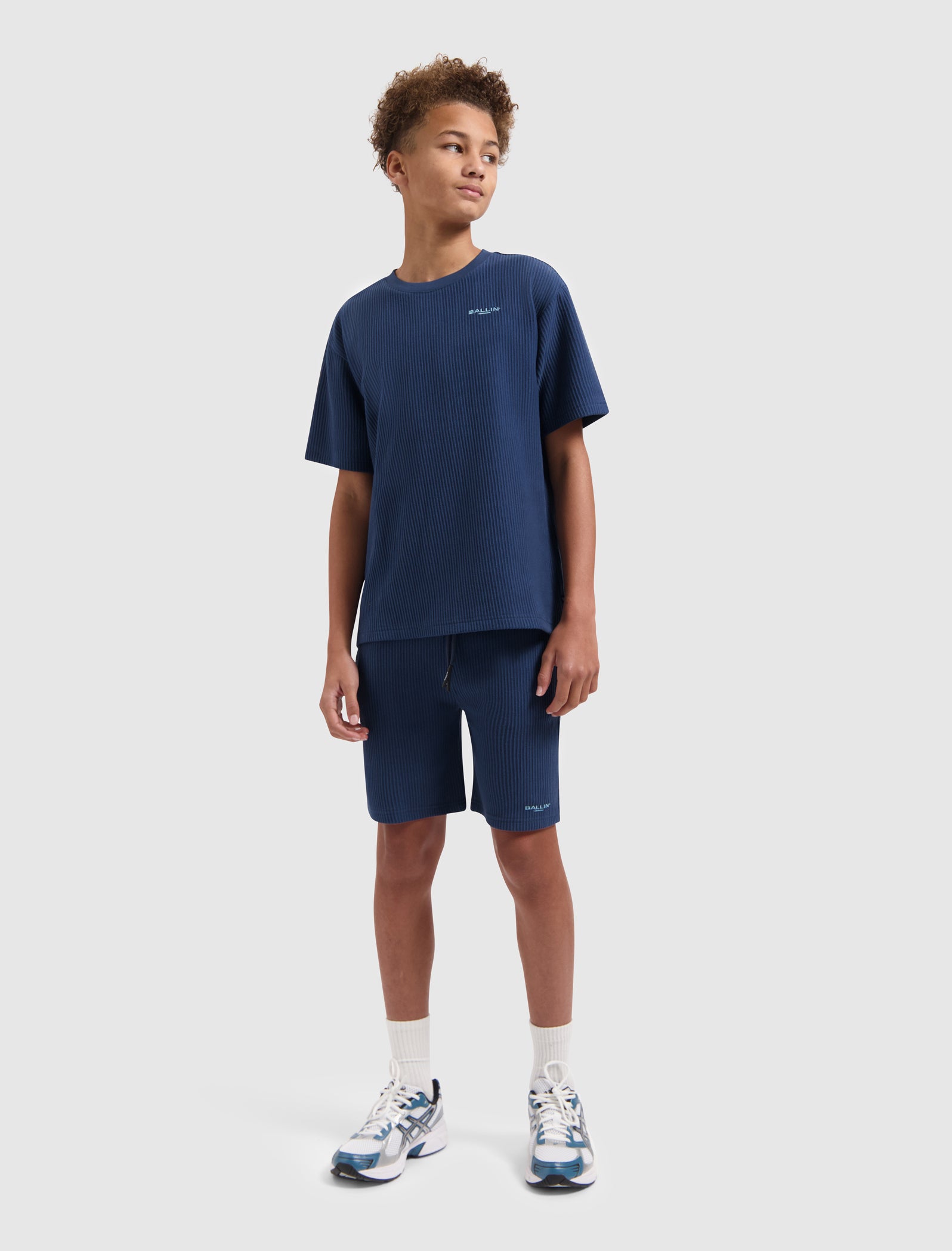 Junior Vertical Stripes Short | Navy