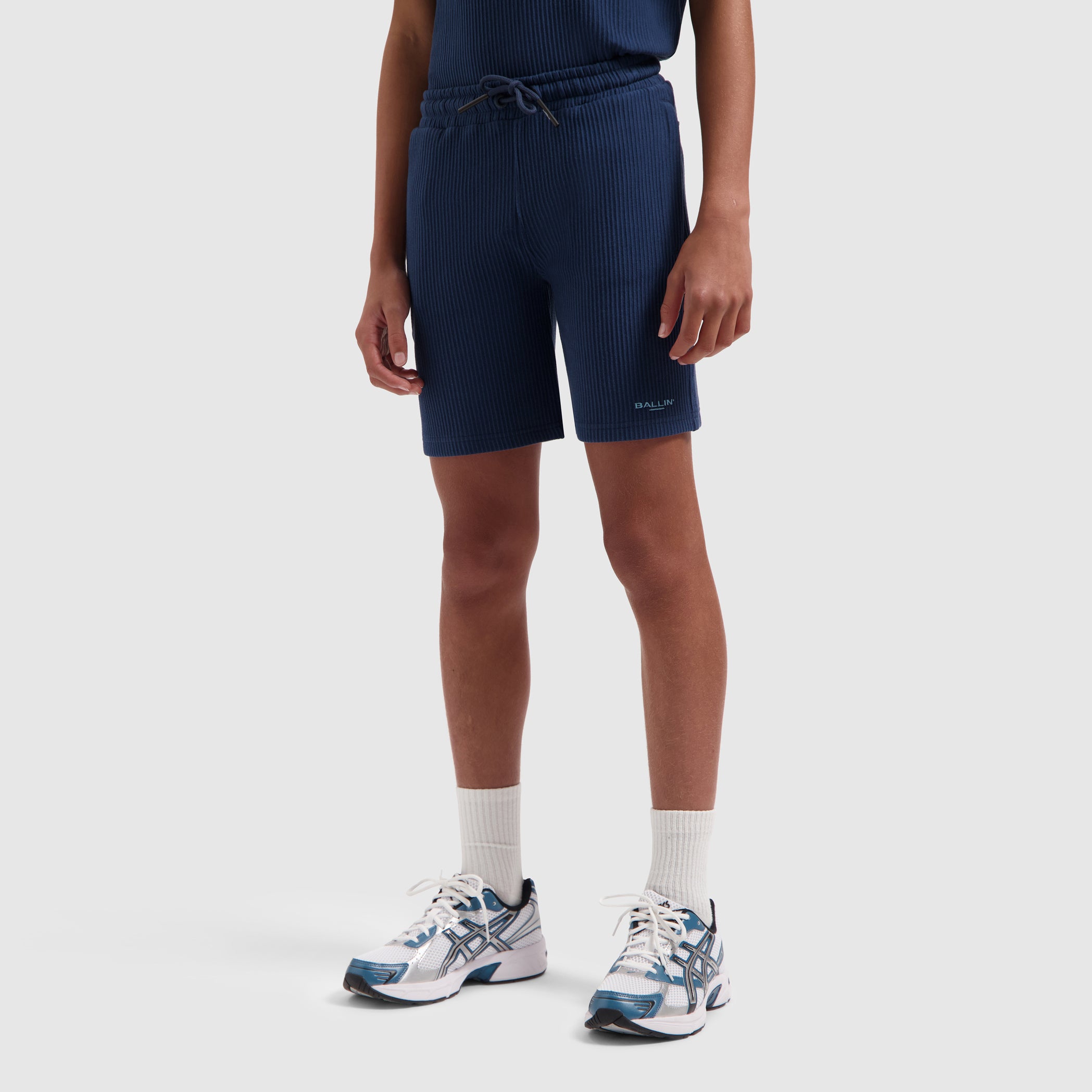 Junior Vertical Stripes Short | Navy