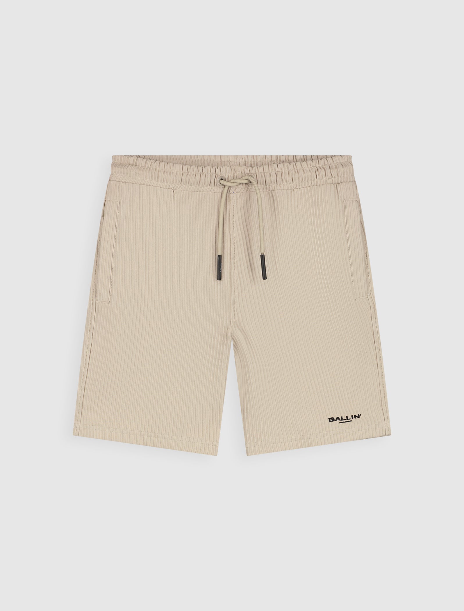 Junior Vertical Stripes Short | Taupe