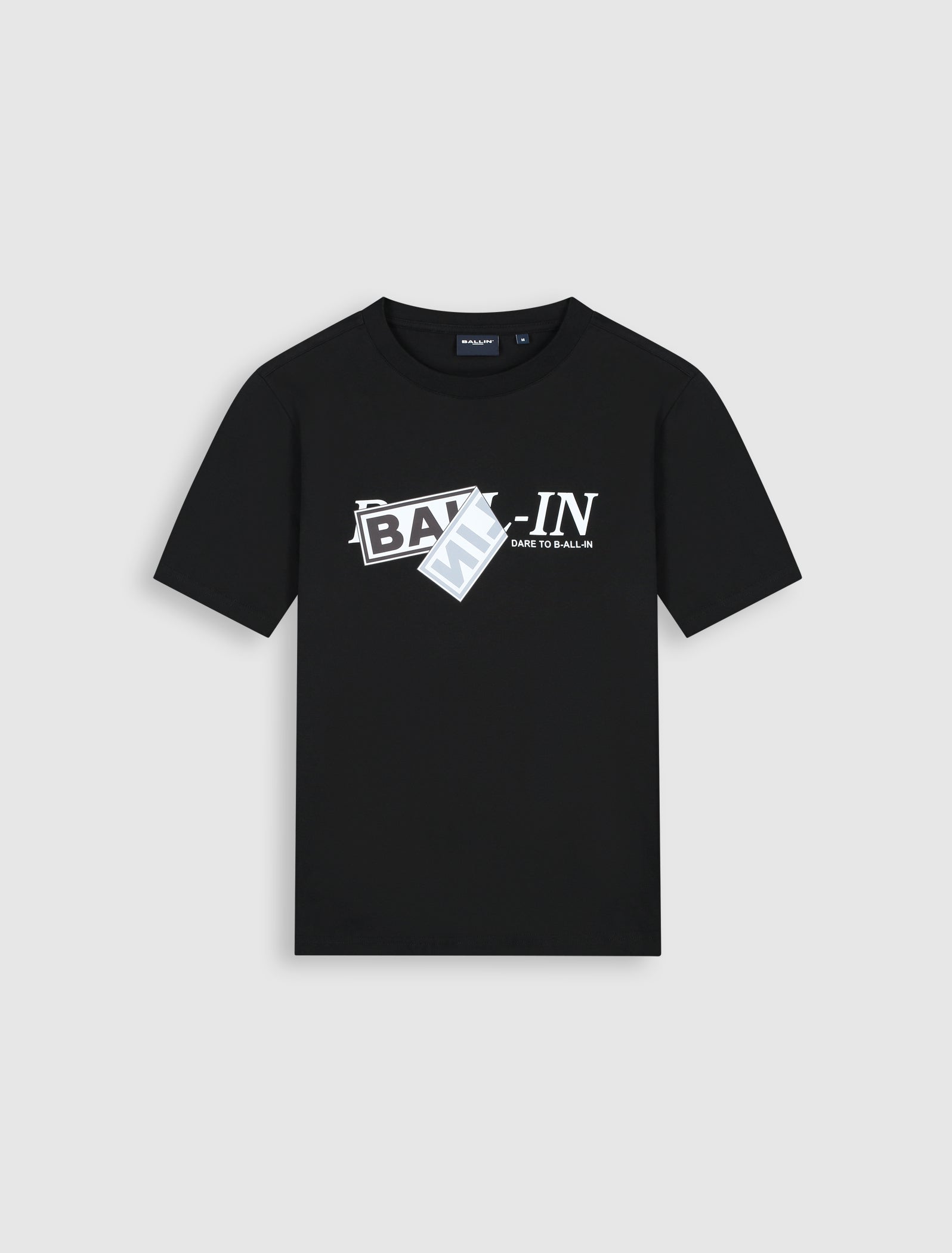 Folded Sticker Logo T-shirt | Black